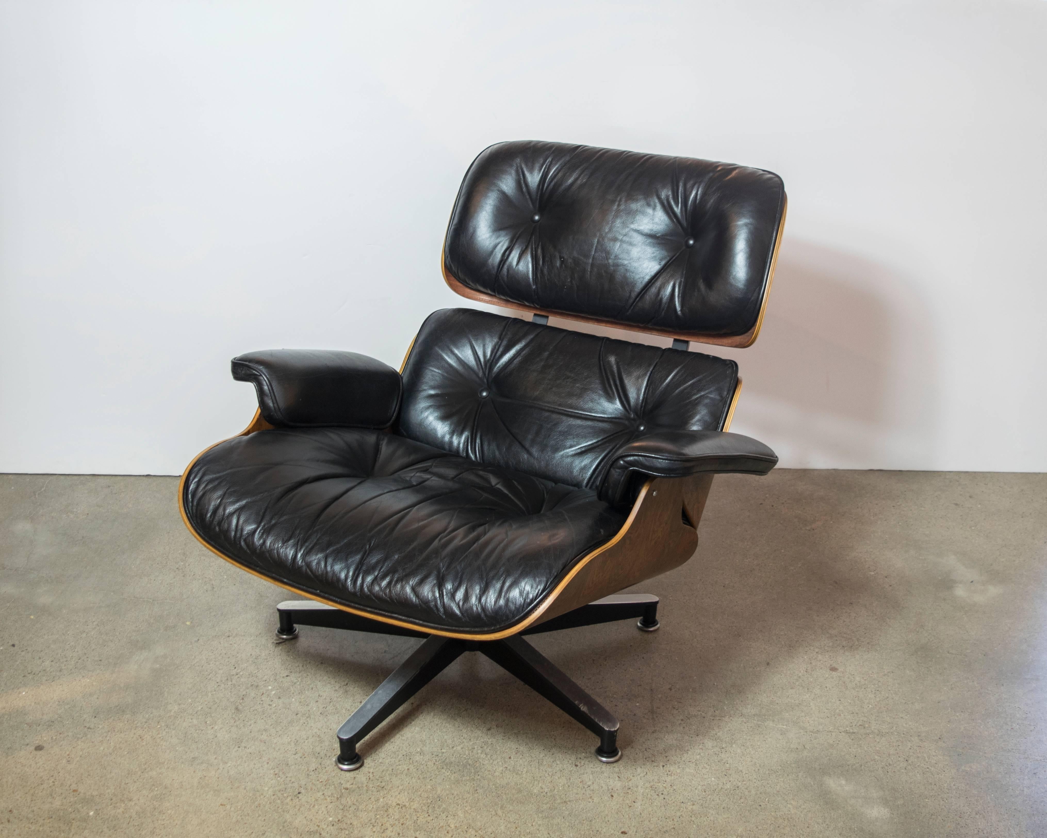 black leather eames chair