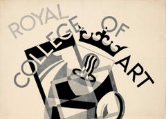 Original Vintage Royal College of Art Sketch Club Ausstellungsplakat V&A Museum