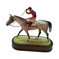 Vintage Original Royal Worcester "The Winner" Horse Racing, Model by Doris Lindner, 1959