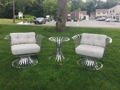 Sillones originales Russell Woodard de aluminio pulido, Pareja