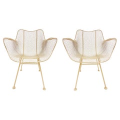 Original Russell Woodard Sculptura Mesh Garden Chairs 1950s- 2 Pairs Available
