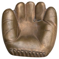 Original Russwood Bronze Baseball Glove Ashtray / Catchall, 1940's