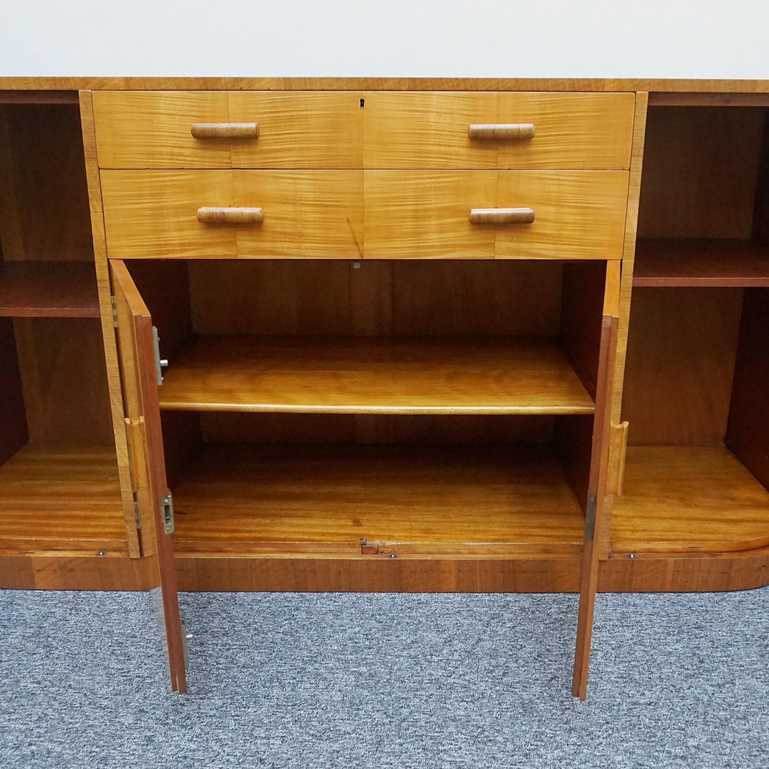 Original Satin Birch and Walnut Sideboard, Circa 1930 3