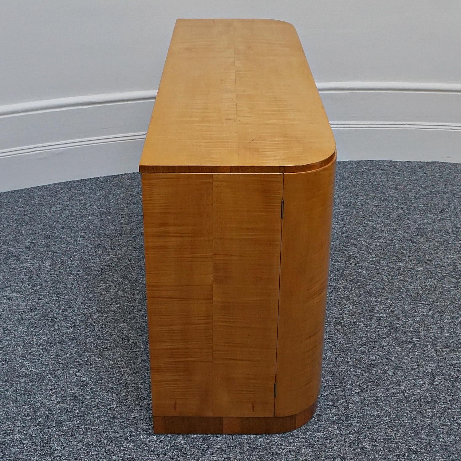 Original Satin Birch and Walnut Sideboard, Circa 1930 9