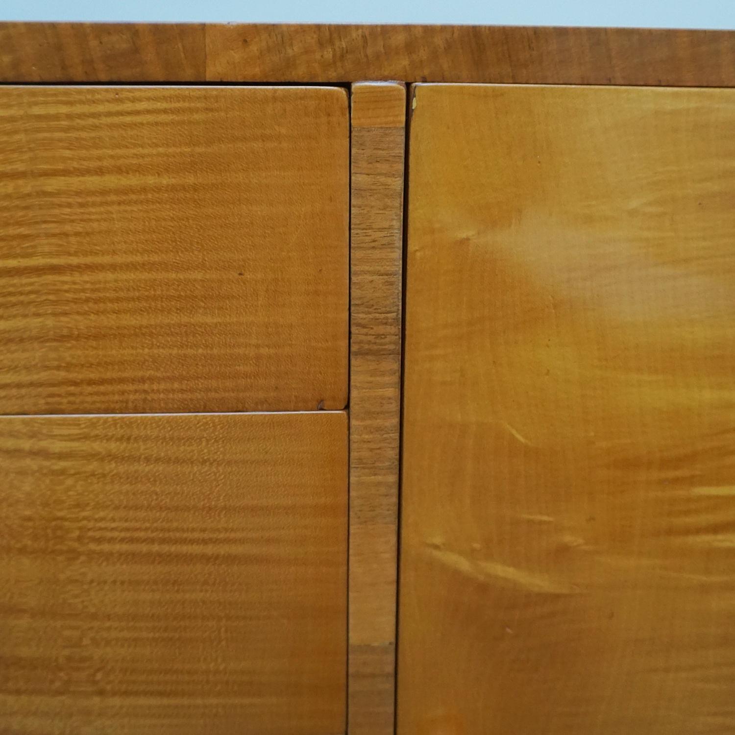 Mid-20th Century Original Satin Birch and Walnut Sideboard, Circa 1930