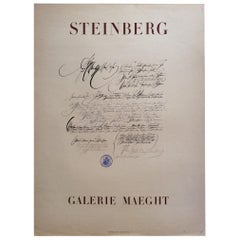 Original Saul Steinberg Exhibition Poster from Galerie Maeght