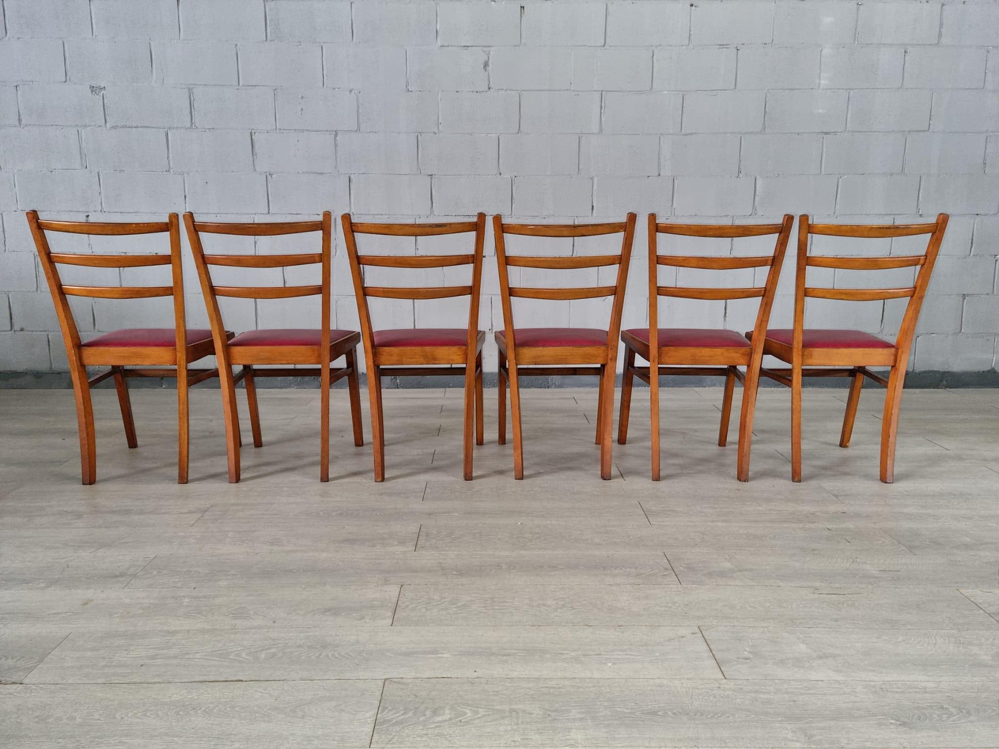 Original Scandinavian MCM Dining Chairs Original Upholstery - Set of 6 8