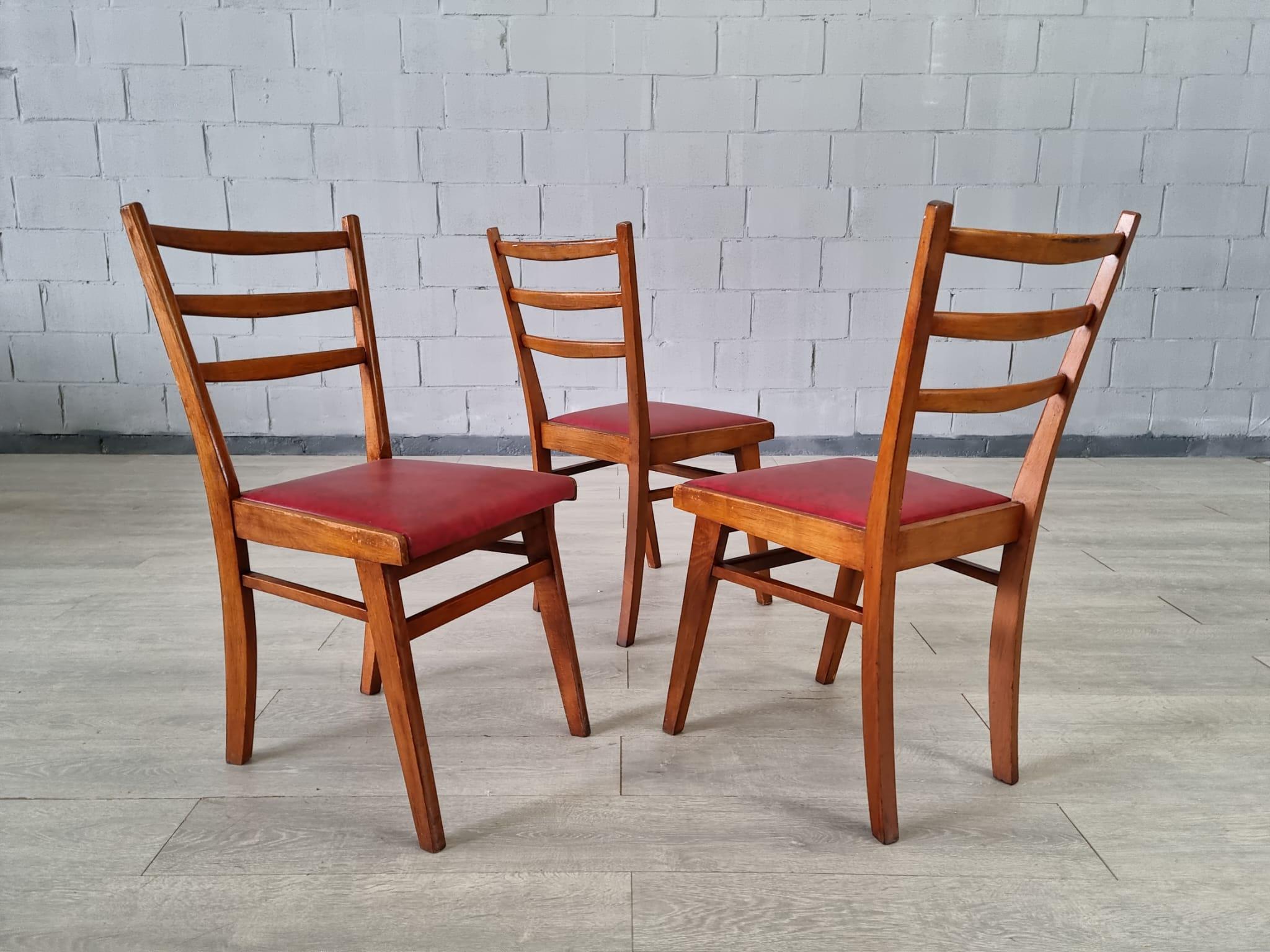 Scandinavian Modern Original Scandinavian MCM Dining Chairs Original Upholstery - Set of 6