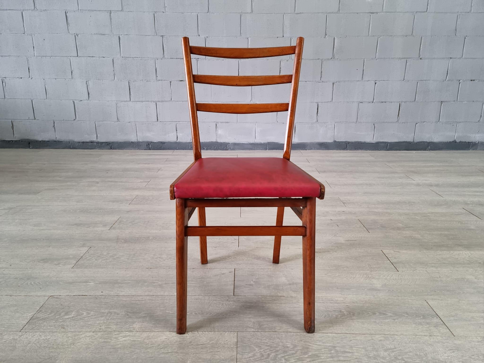 Original Scandinavian MCM Dining Chairs Original Upholstery - Set of 6 In Good Condition In Bridgeport, CT