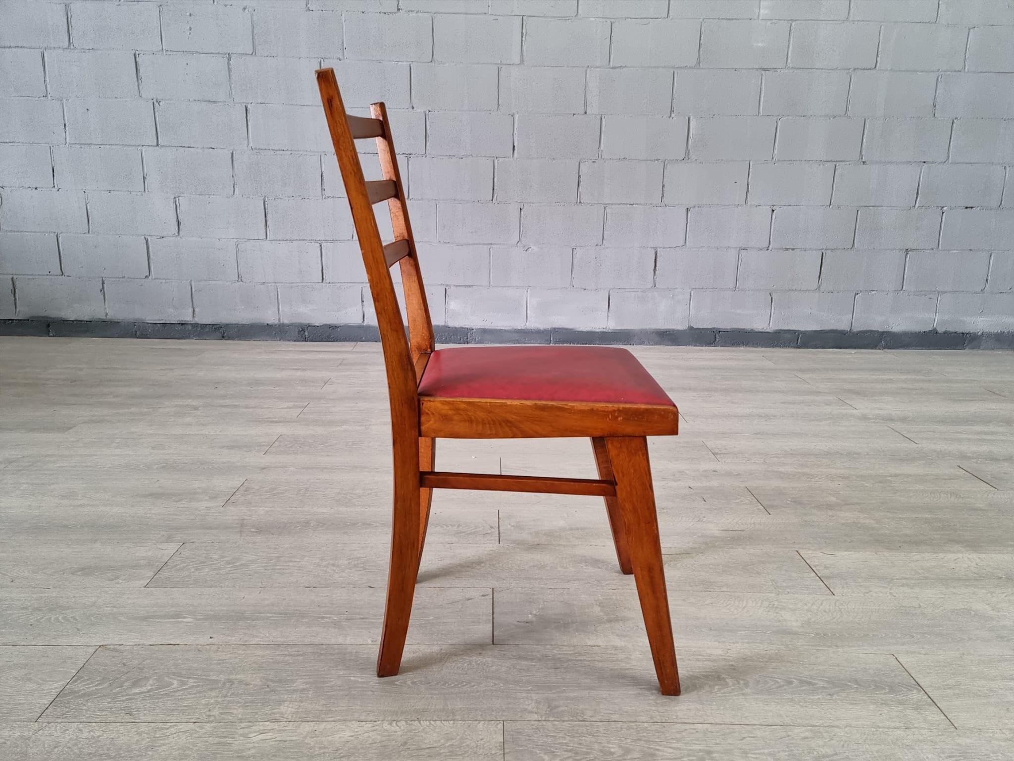 20th Century Original Scandinavian MCM Dining Chairs Original Upholstery - Set of 6