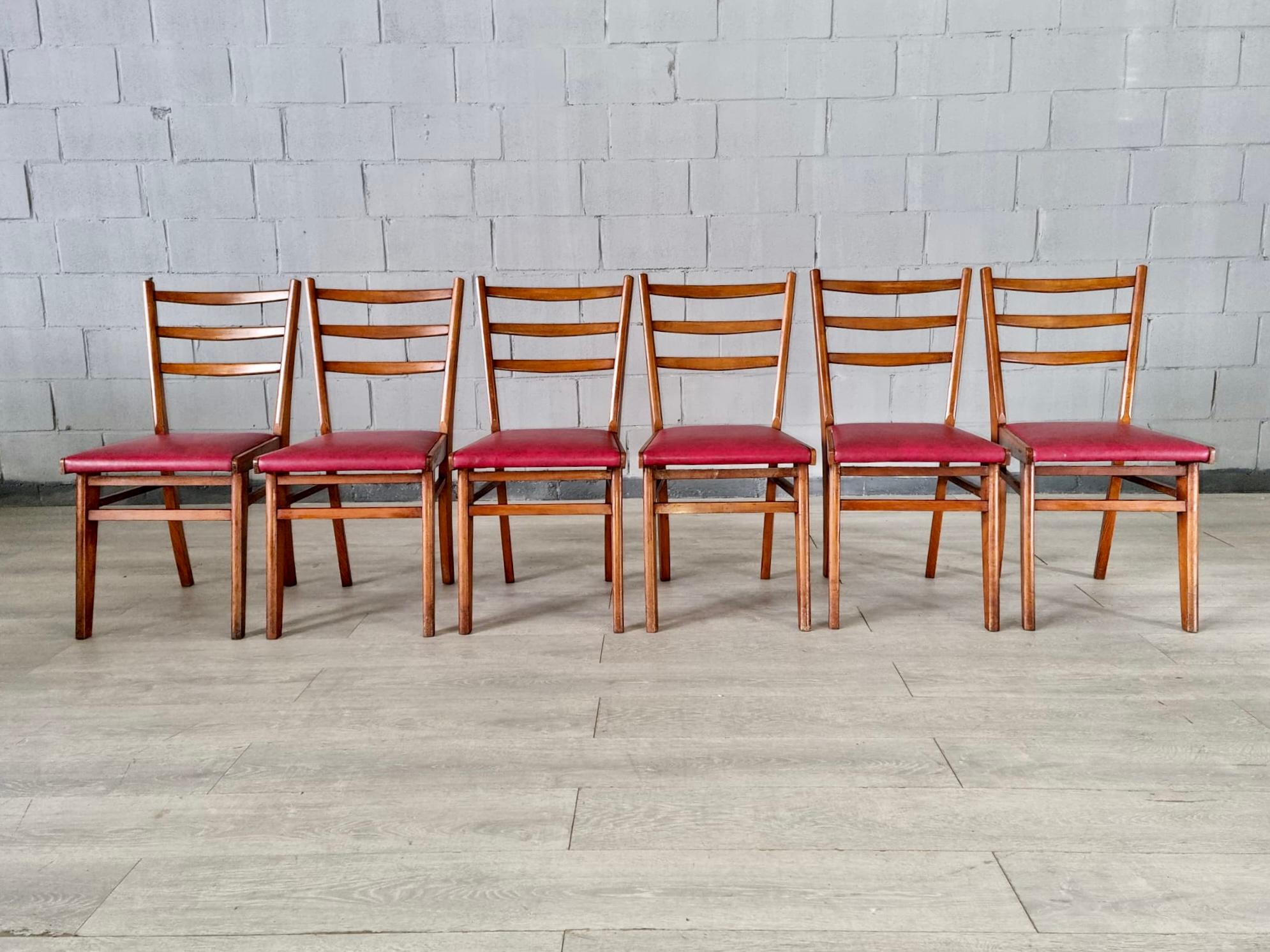 Original Scandinavian MCM Dining Chairs Original Upholstery - Set of 6 2