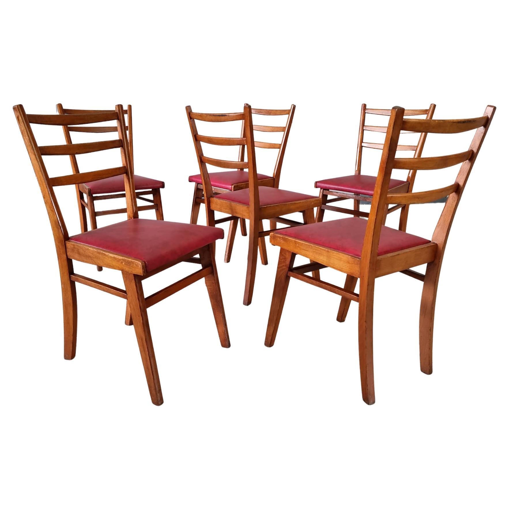 Original Scandinavian MCM Dining Chairs Original Upholstery Set of 6