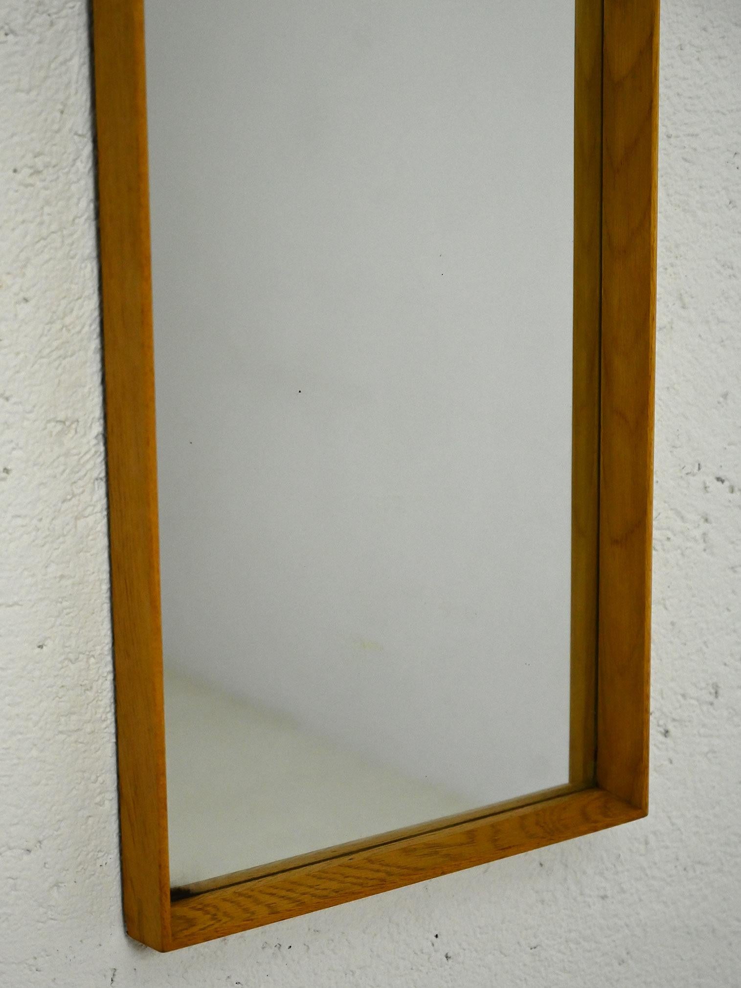 Mid-20th Century Original Scandinavian oak mirror