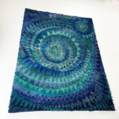 Original Scandinavian Rya Rug by Marjatta Metsovaara for Finnrya Oy AB, Finland