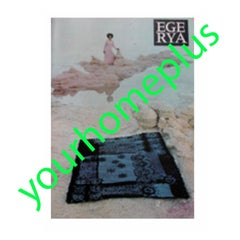 Original Scandinavian Square Pattern Rya Rug by Ege Taepper, 1960s, Denmark