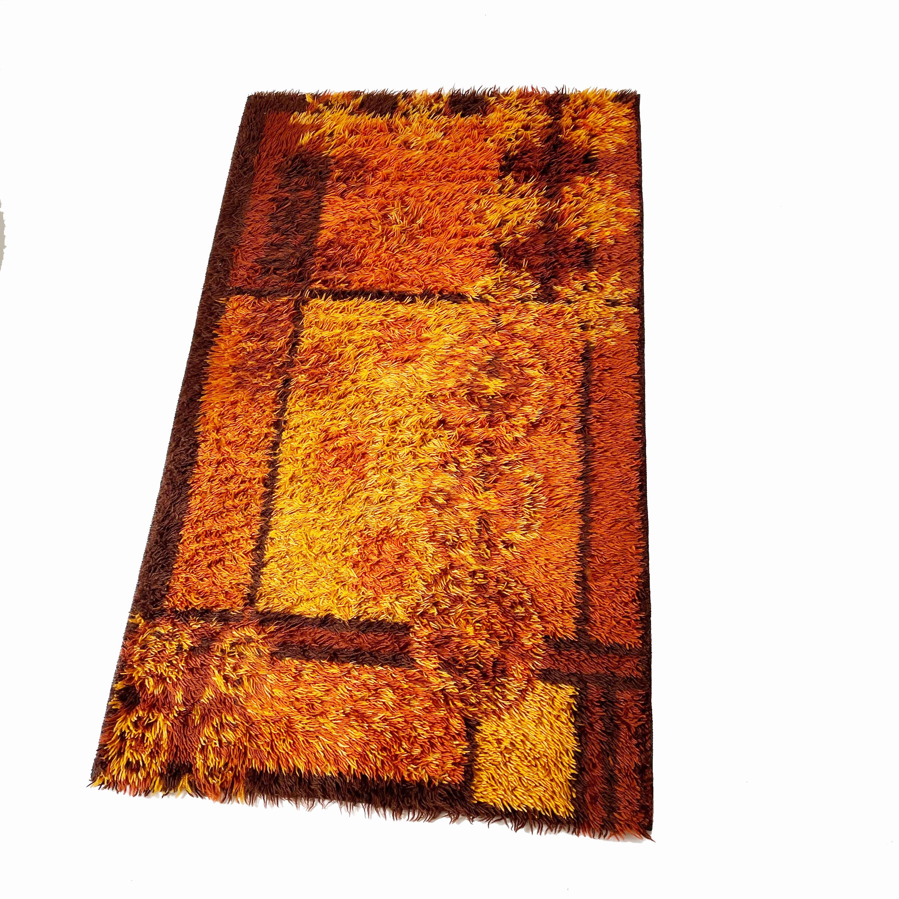 Alfombra escandinava original Rya de diseño cuadrado de Ege Taepper, años 60, Dinamarca Danés en venta
