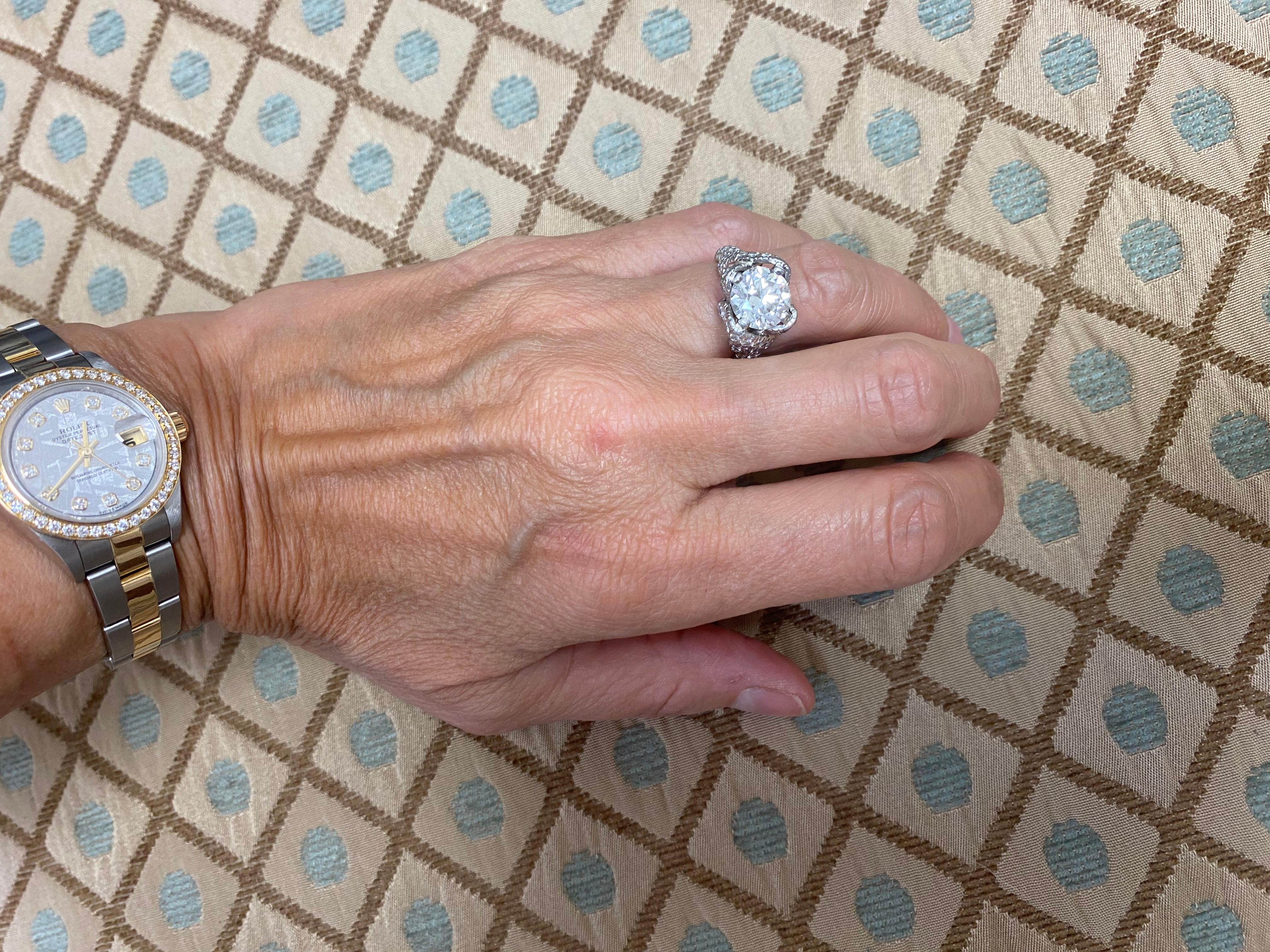 Original Schlumberger für Tiffany, maßgefertigter Platin-Diamantring im Angebot 3