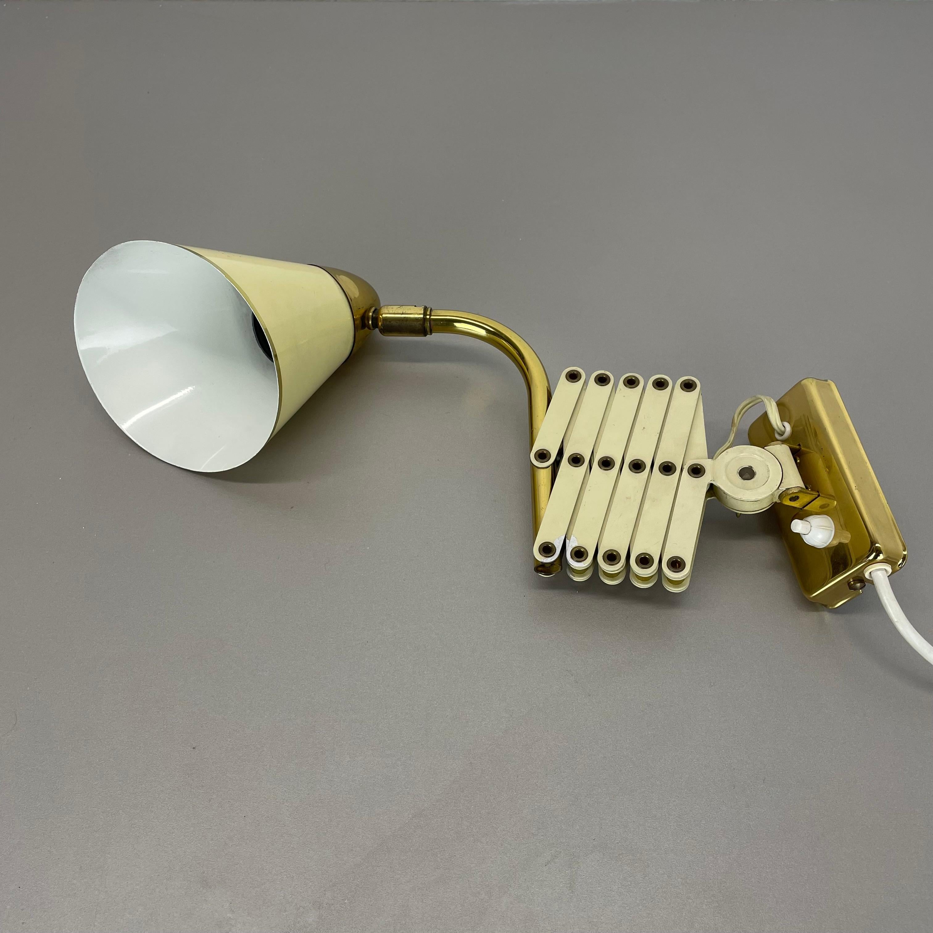 Original scissors wall light brass and metal by SIS Leuchten, Germany 1950s For Sale 5