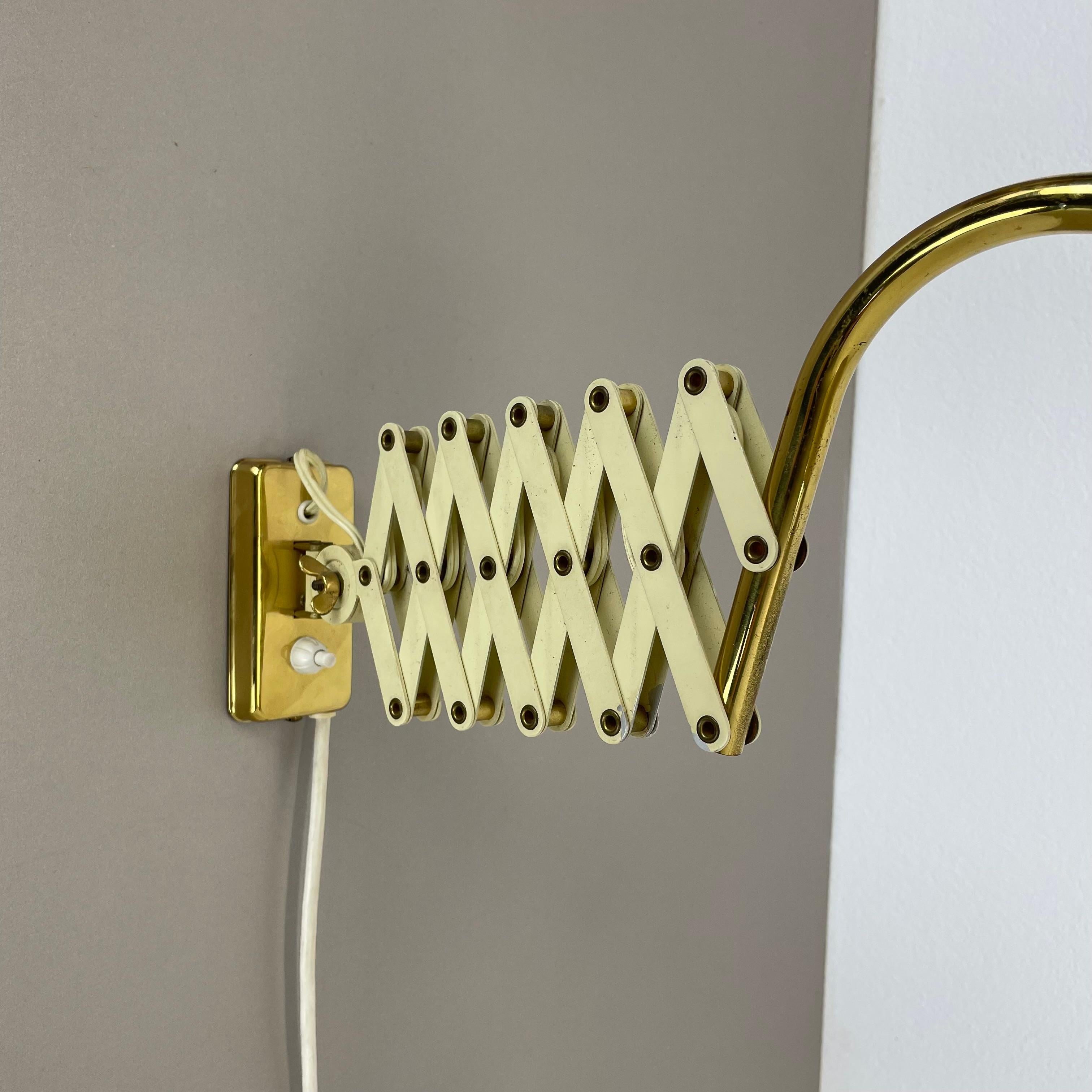 Original scissors wall light brass and metal by SIS Leuchten, Germany 1950s For Sale 1
