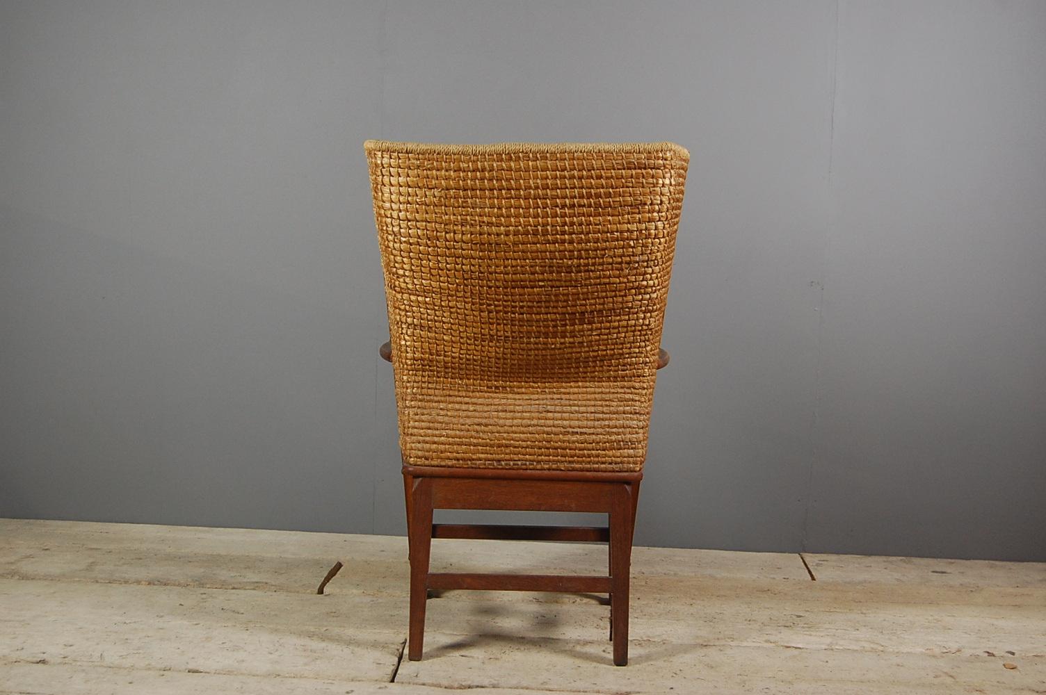 Orkney chair, a vernacular object based on the original David Kirkness design, probably made by Reynold Eunson. A similar example can be found in the Victoria and Albert Museum, London. Scotland, circa 1930.
