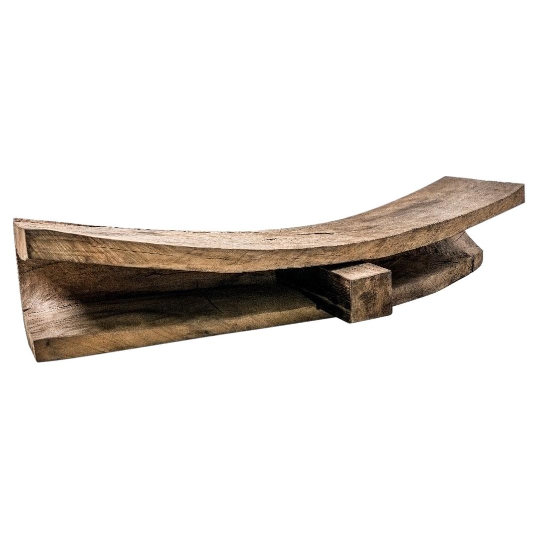 Original Sculpted Bench in Oakwood, Denis Milovanov