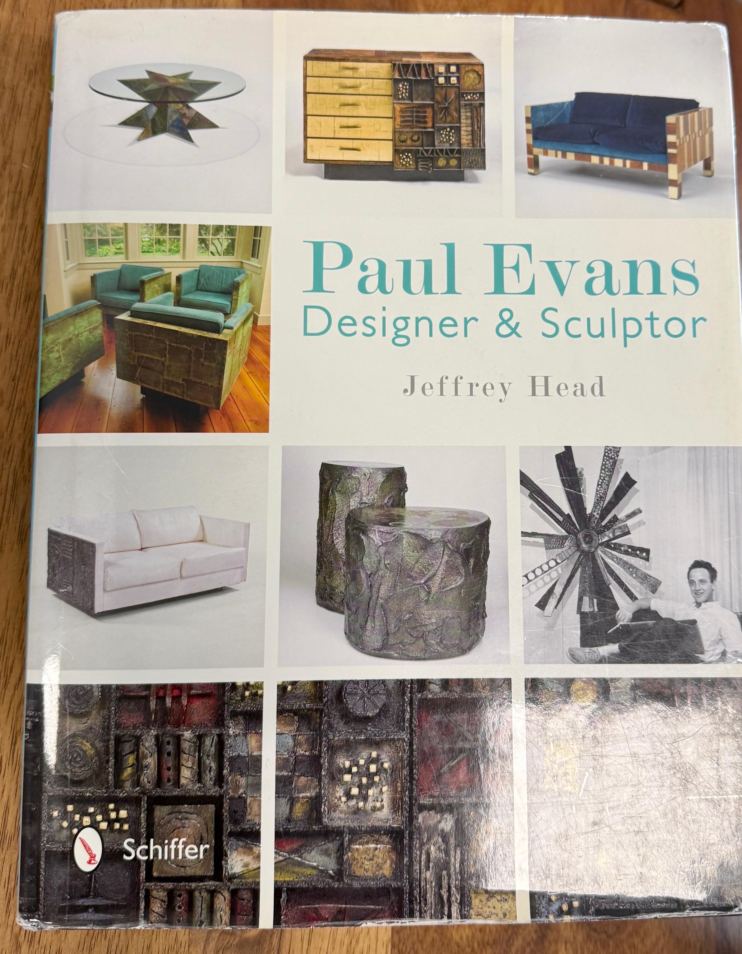 Original Sculpted Bronze Paul Evans for Directional Brutalist Card Table For Sale 9