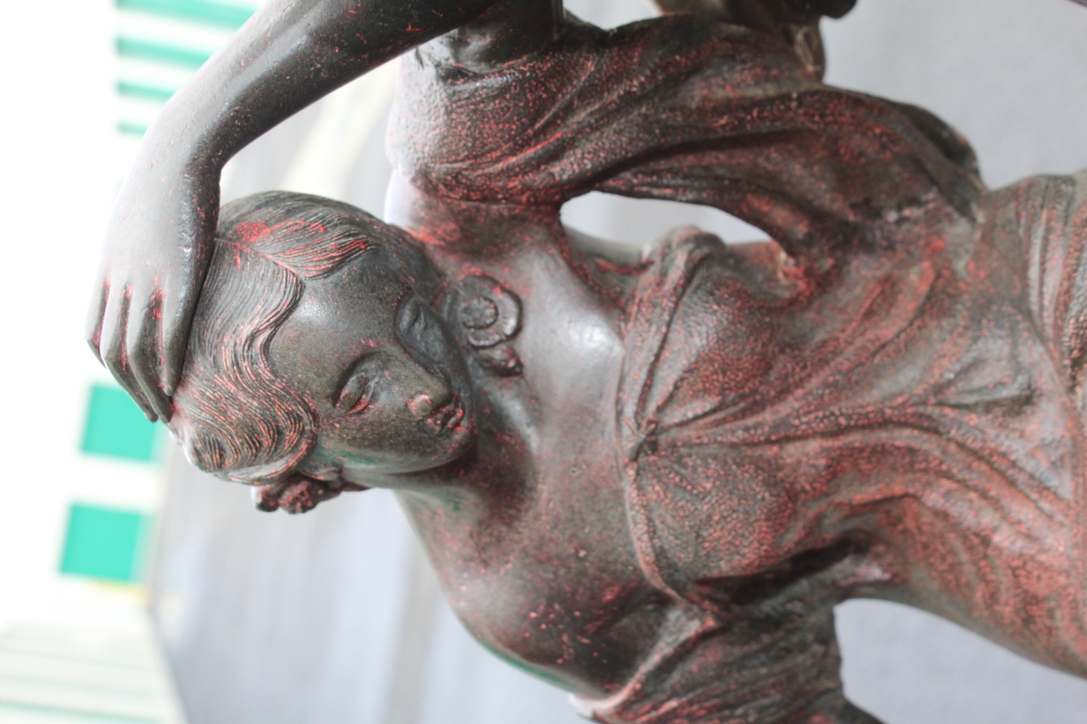 Scultura originale, doppia figura di un arabo a cavallo e di una ragazza firmata da in vendita 2