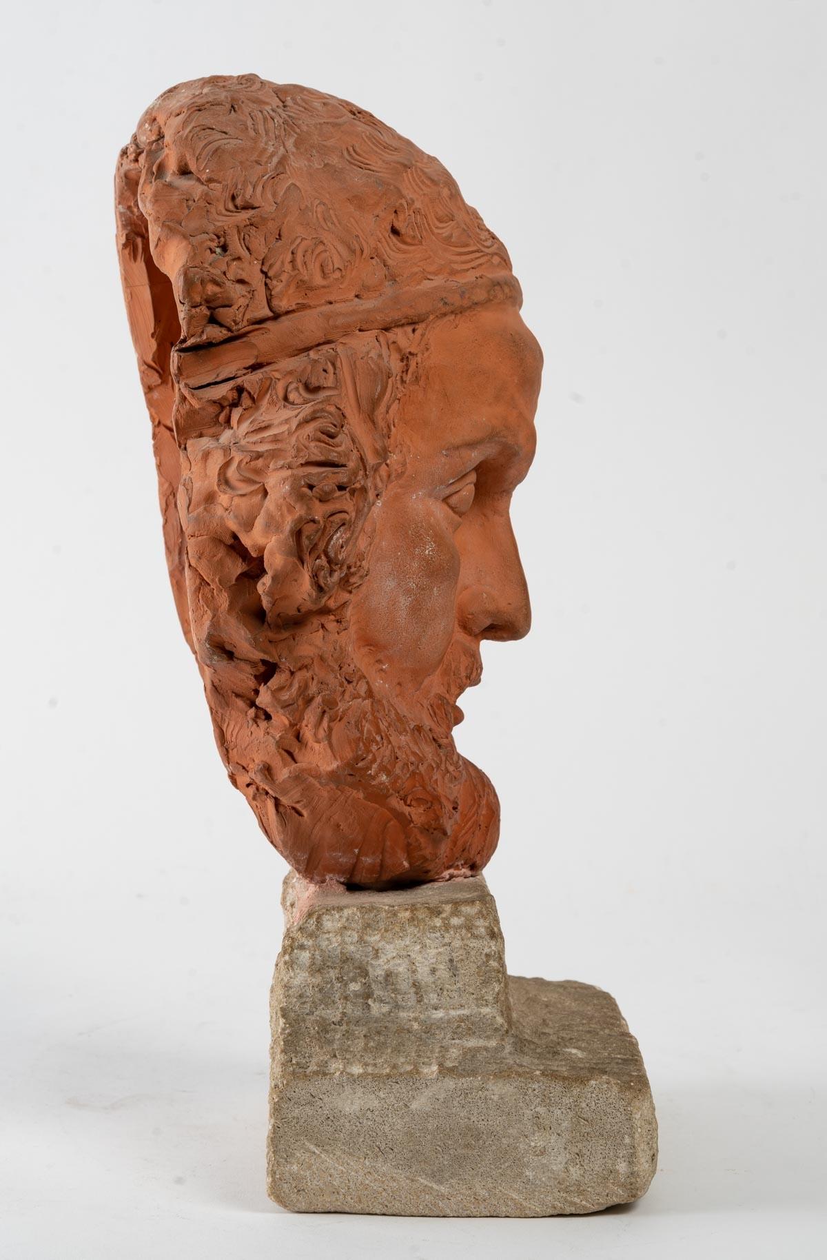 Original Sculpture in Terracotta, Herodotus In Good Condition In Saint-Ouen, FR
