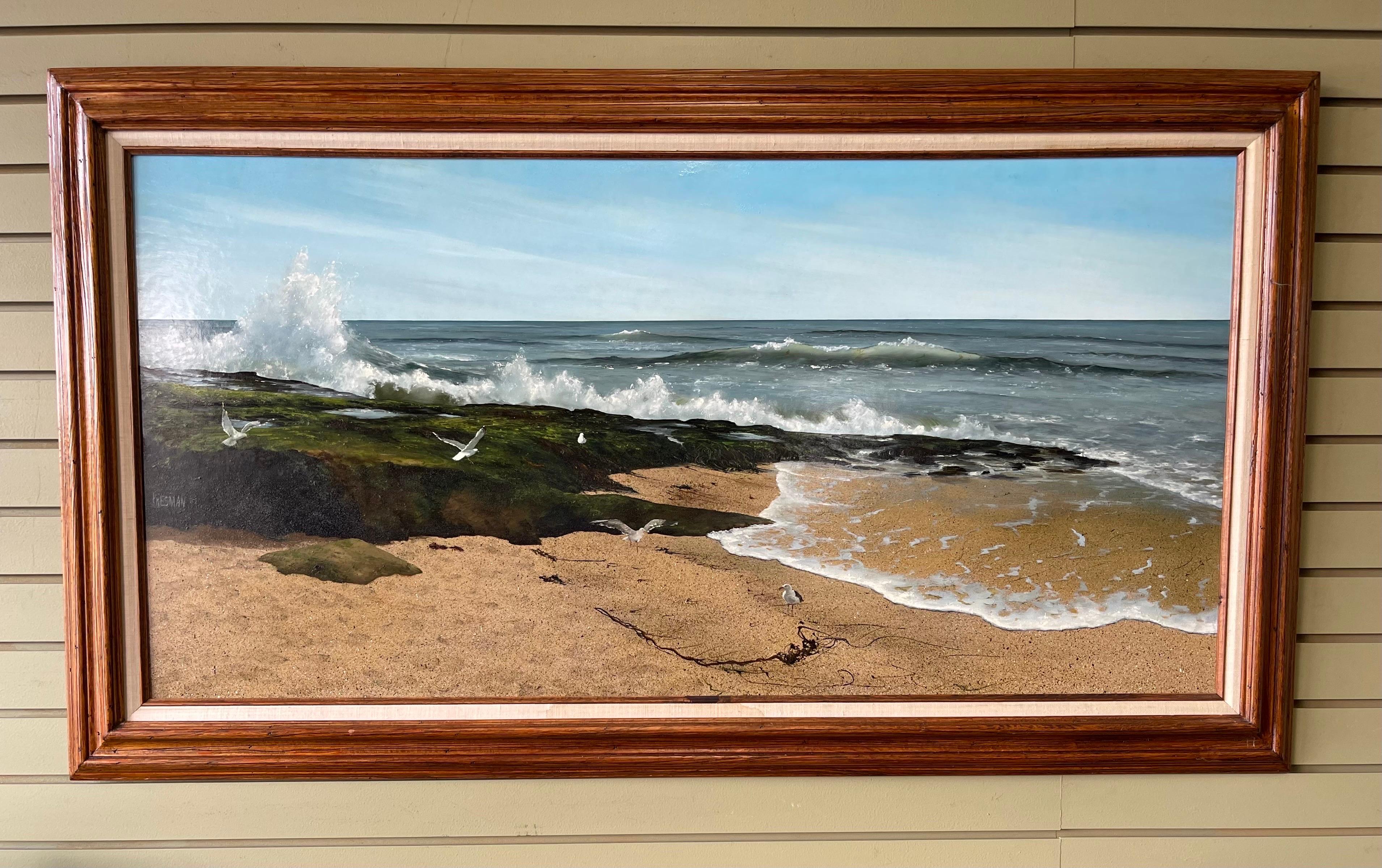 Contemporary Original Seascape Oil Painting by Listed Artist Jaqueline Kresman For Sale