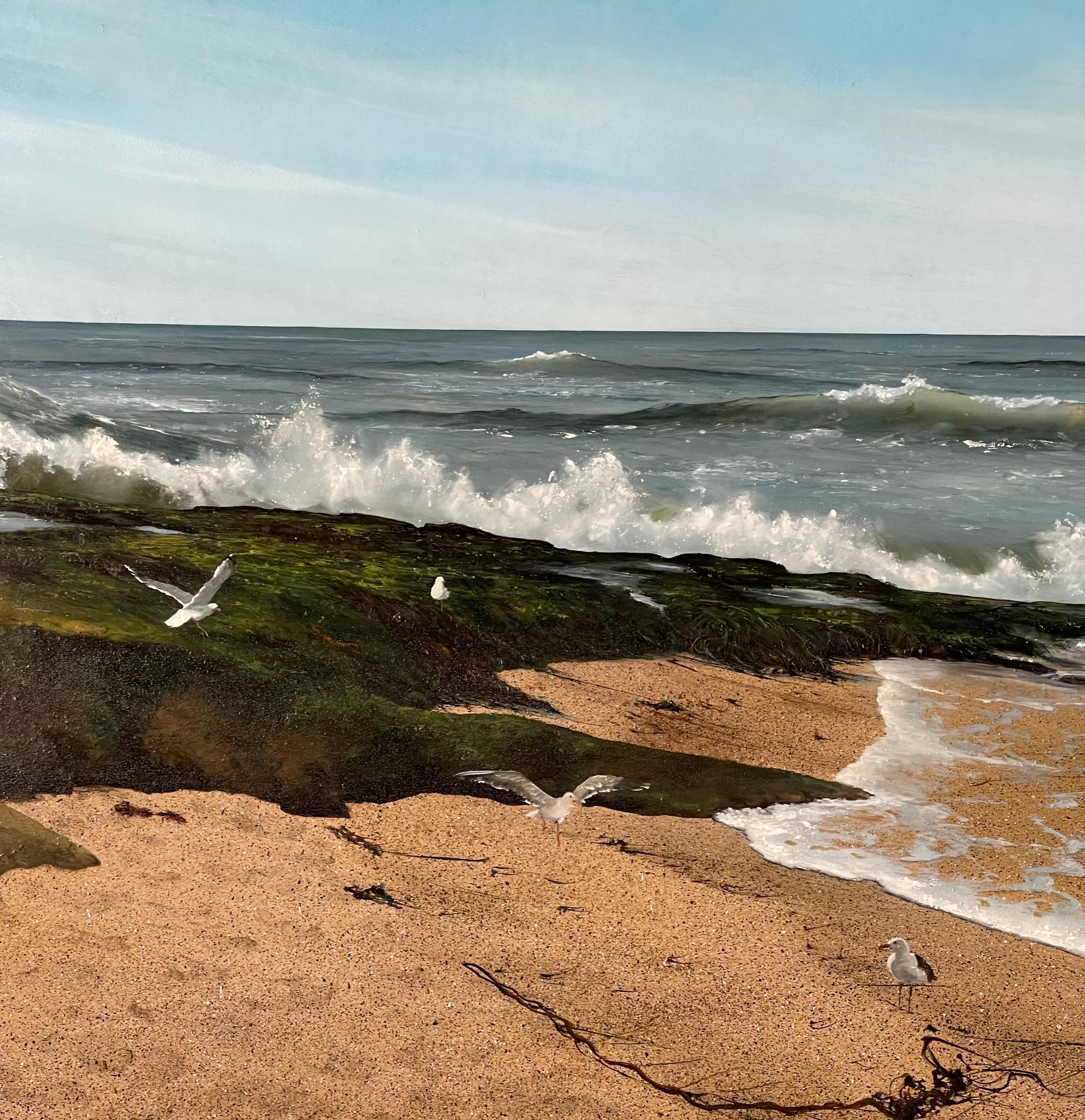 Peinture à l'huile originale de paysage marin de l'artiste répertoriée Jaqueline Kresman en vente 1