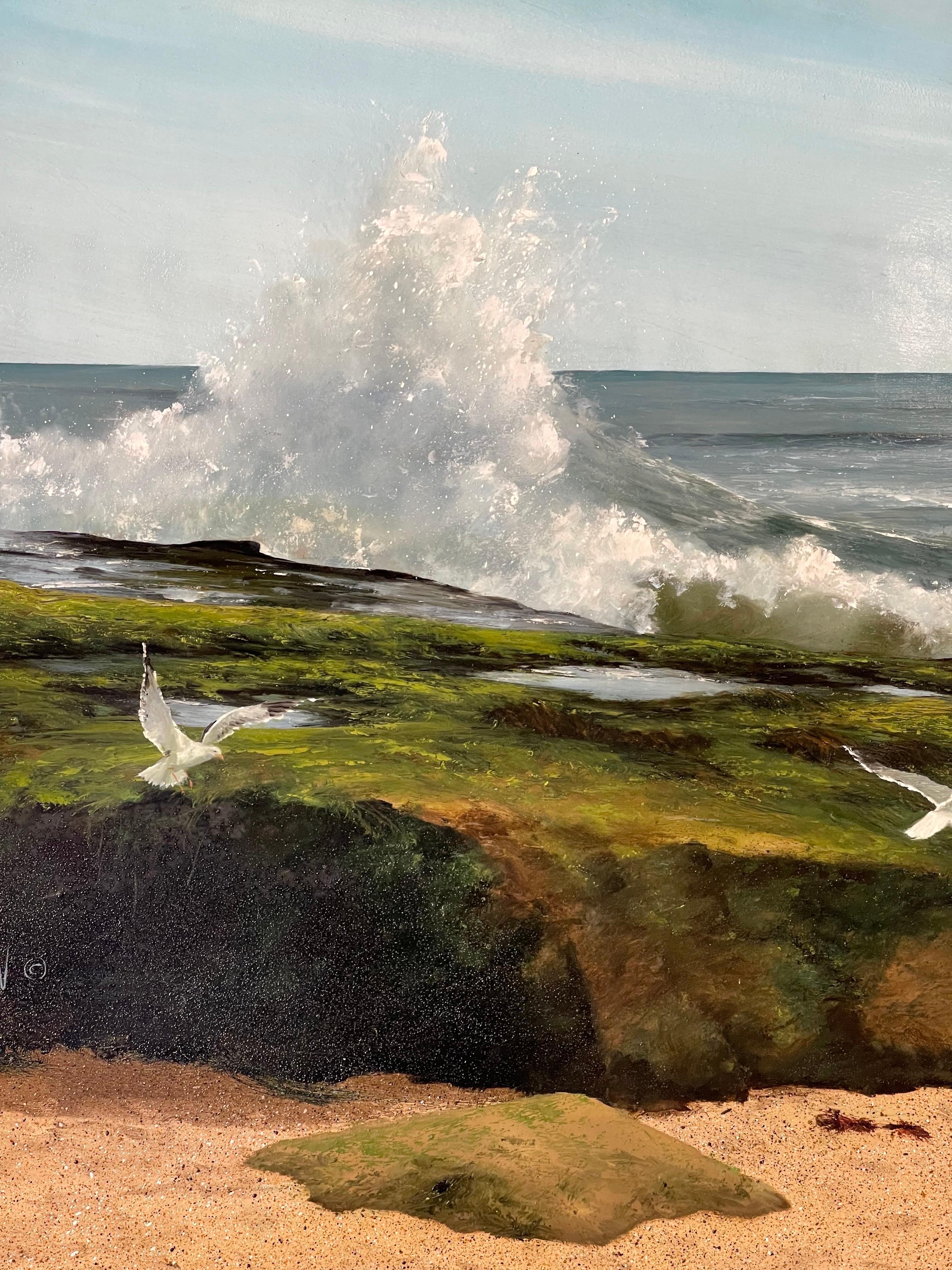 Peinture à l'huile originale de paysage marin de l'artiste répertoriée Jaqueline Kresman en vente 2