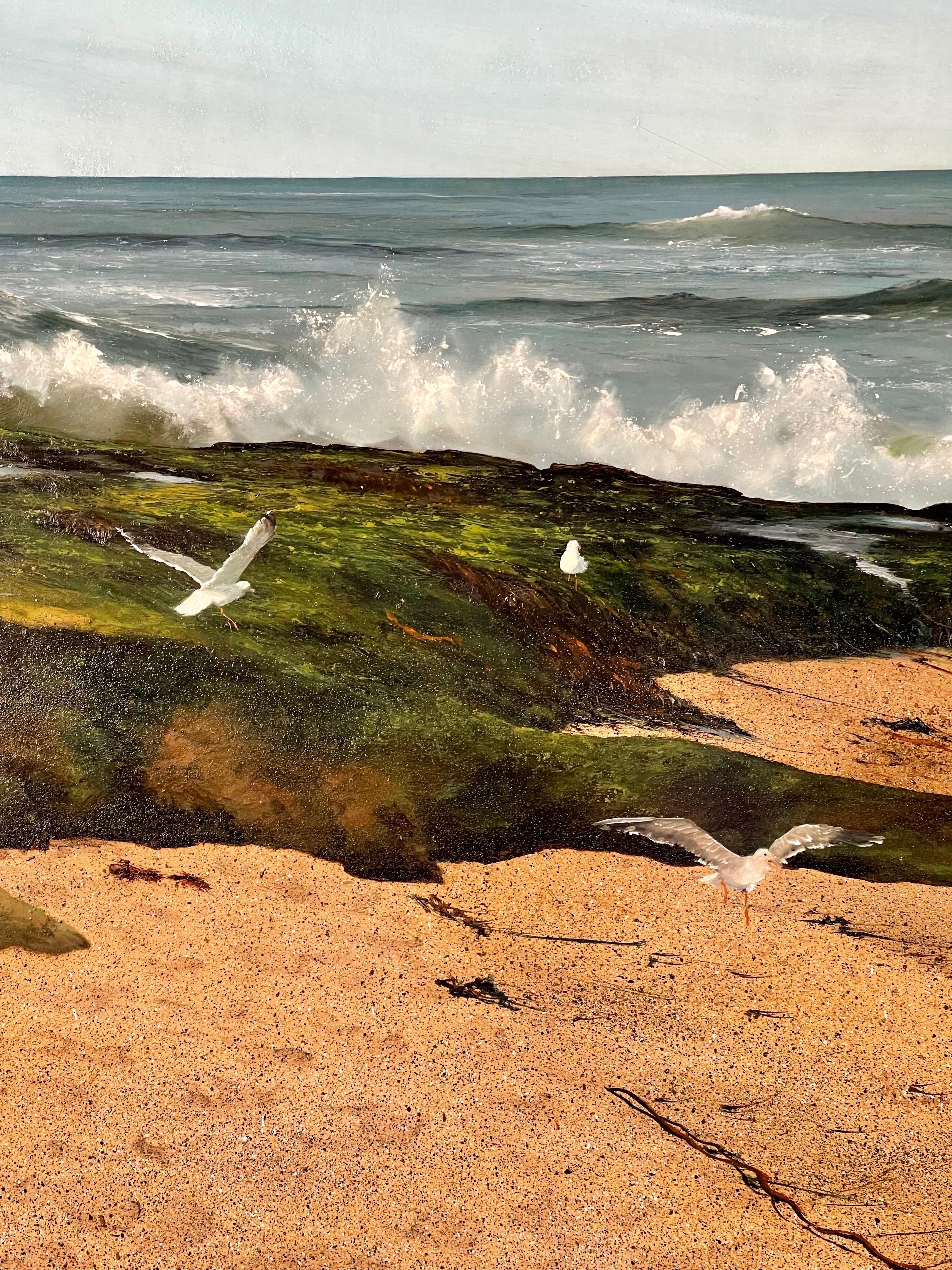 Peinture à l'huile originale de paysage marin de l'artiste répertoriée Jaqueline Kresman en vente 3