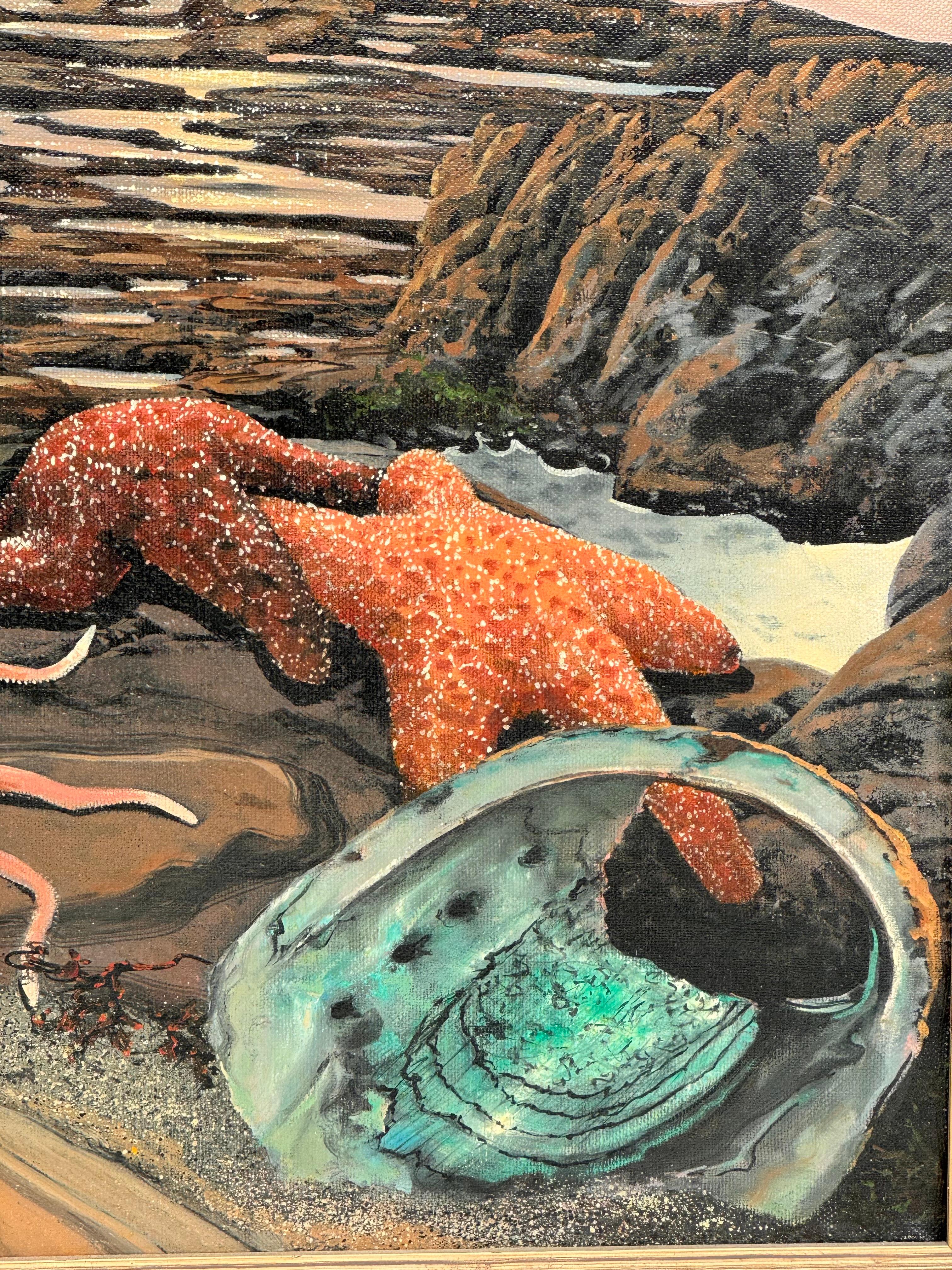 Pintura al óleo original de paisaje marino de la artista cotizada Jaquelynn Kresman 