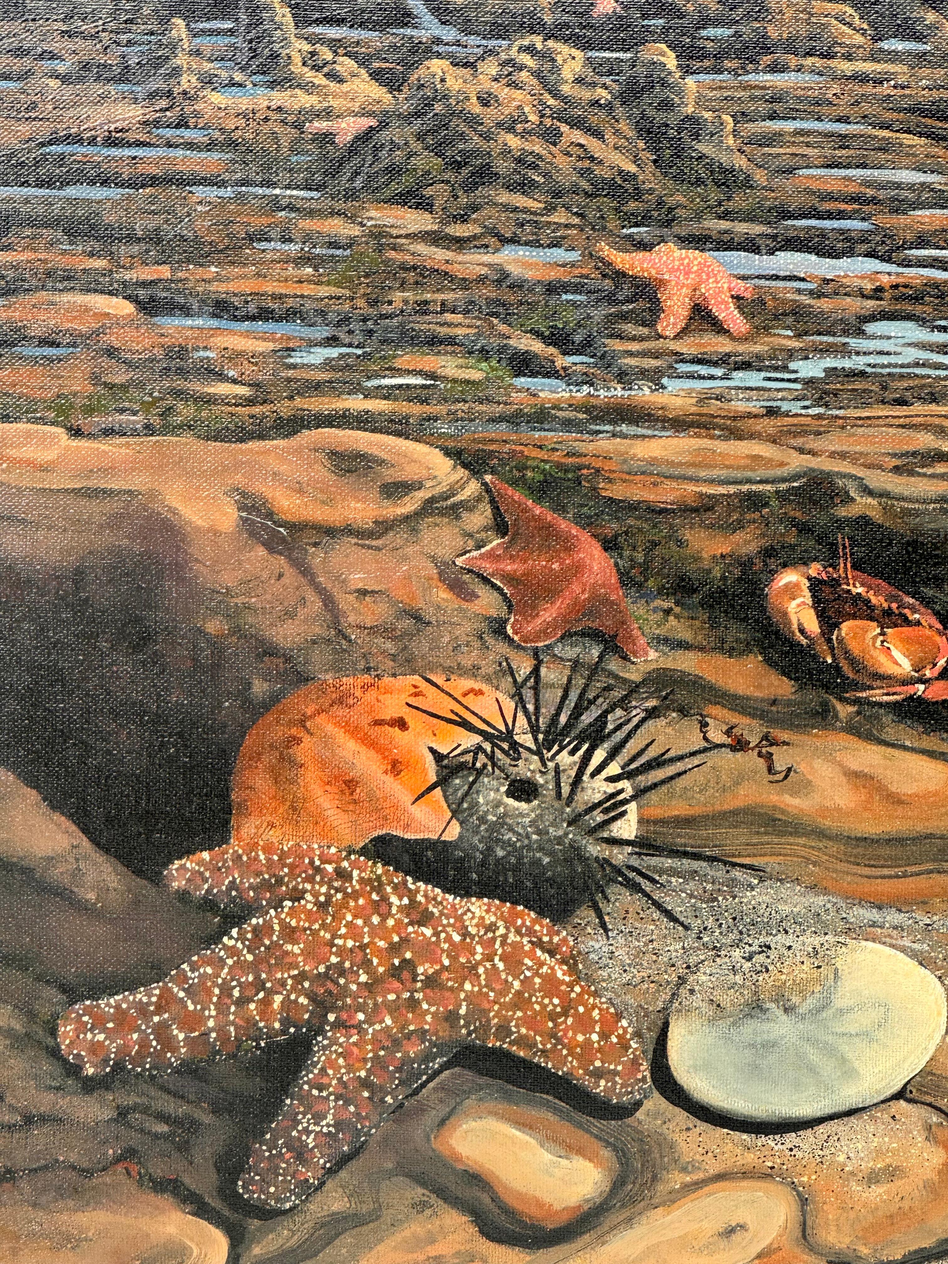 Pintura al óleo original de paisaje marino de la artista cotizada Jaquelynn Kresman 