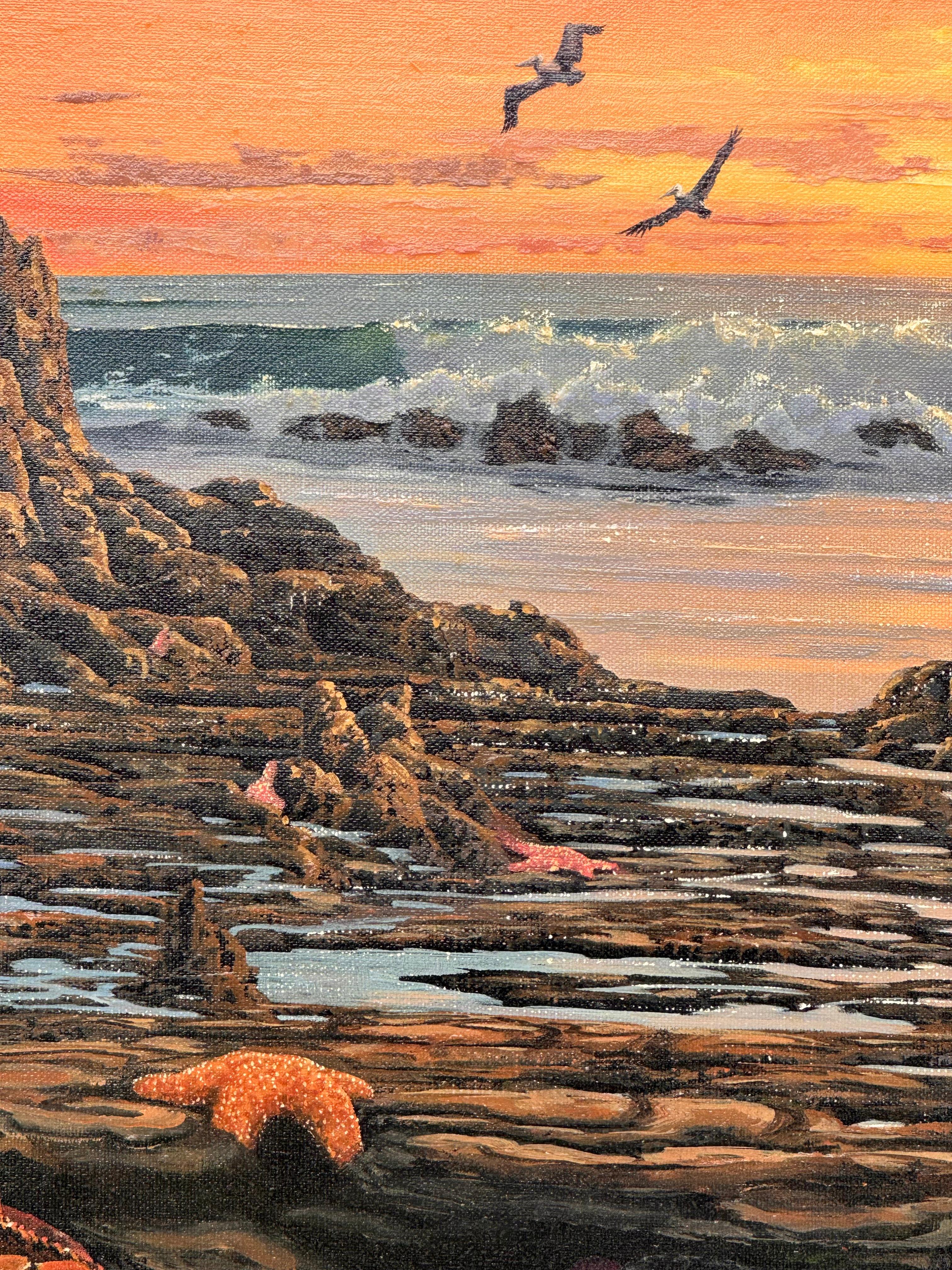 Pintura al óleo original de paisaje marino de la artista cotizada Jaquelynn Kresman 
