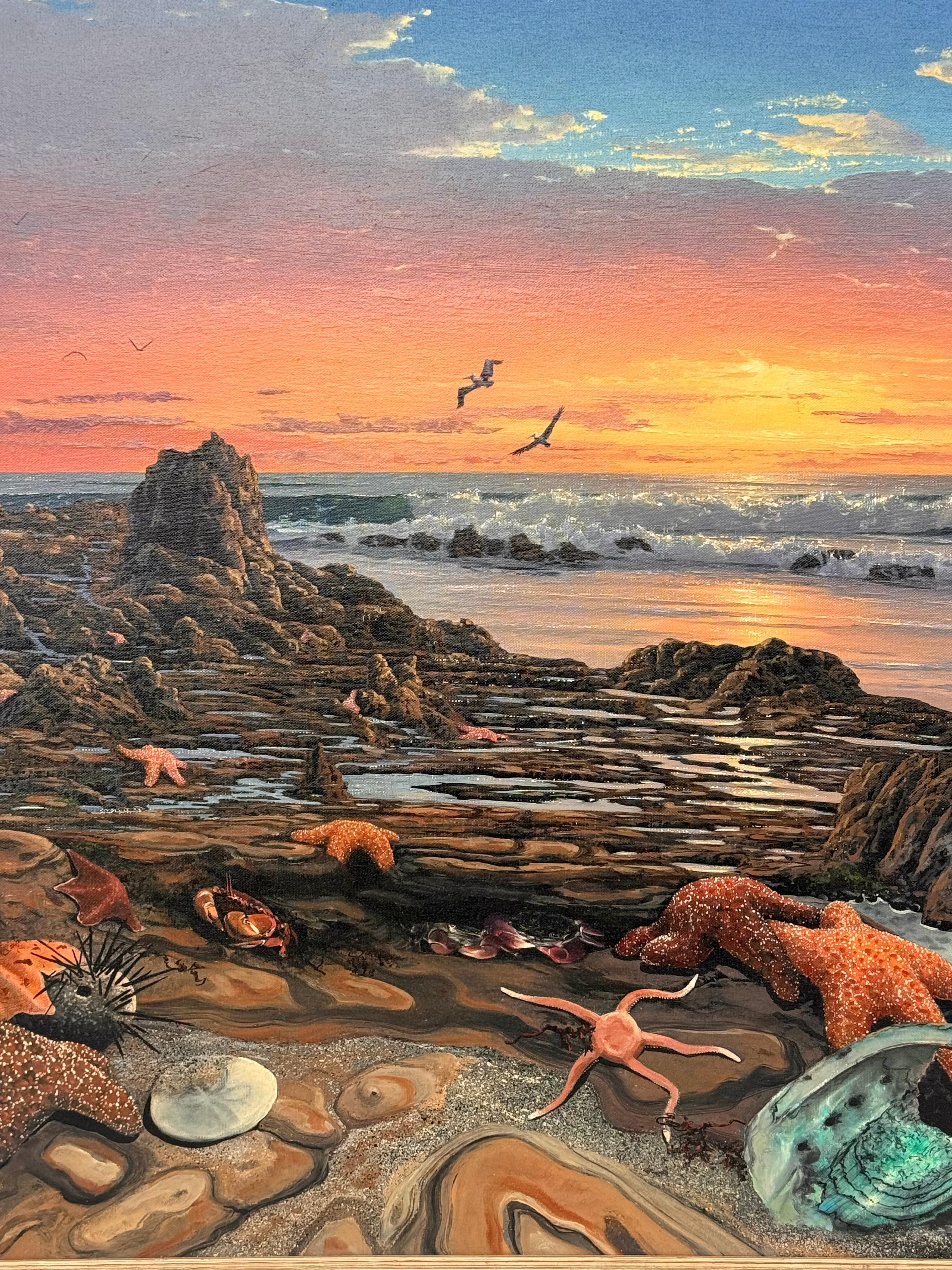 Pintura al óleo original de paisaje marino de la artista cotizada Jaquelynn Kresman 