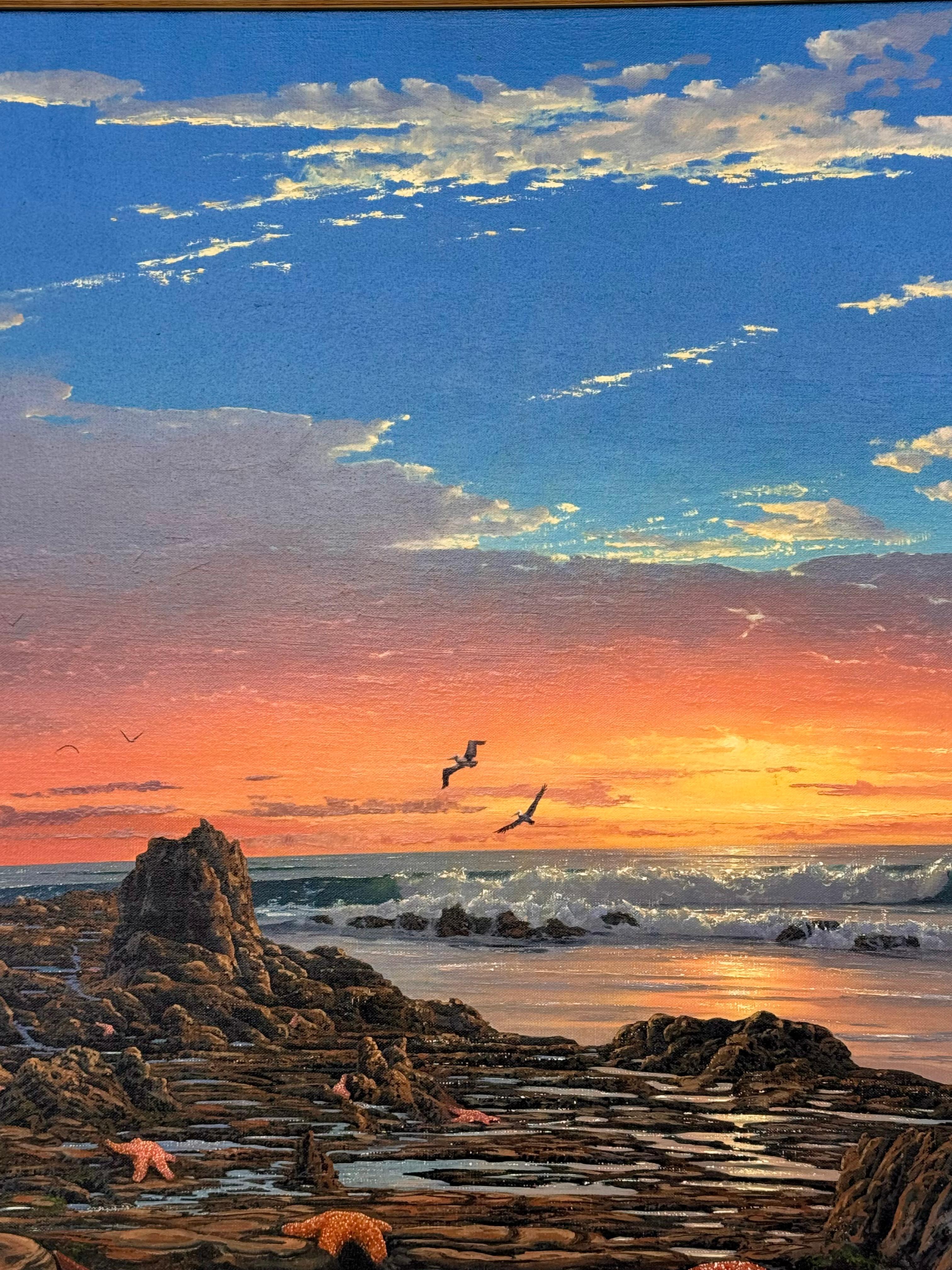 Pintura al óleo original de paisaje marino de la artista cotizada Jaquelynn Kresman 