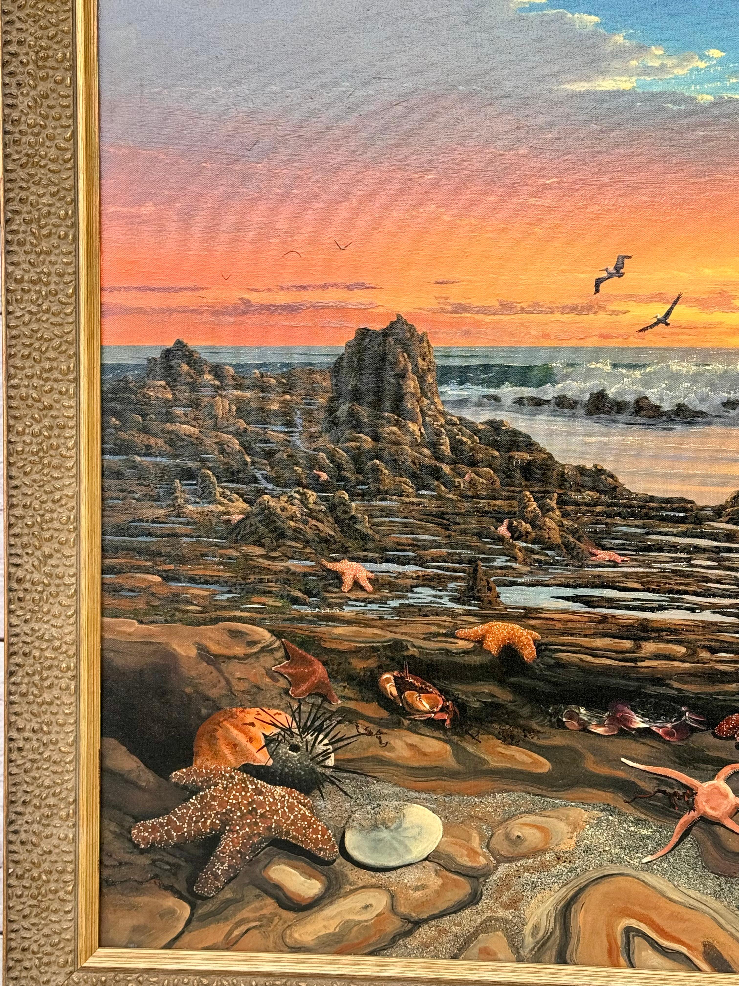 Pintura al óleo original de paisaje marino de la artista cotizada Jaquelynn Kresman 