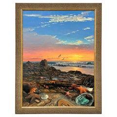 Original Seascape Oil Painting by Listed Artist Jaquelynn Kresman "Rock Stars"