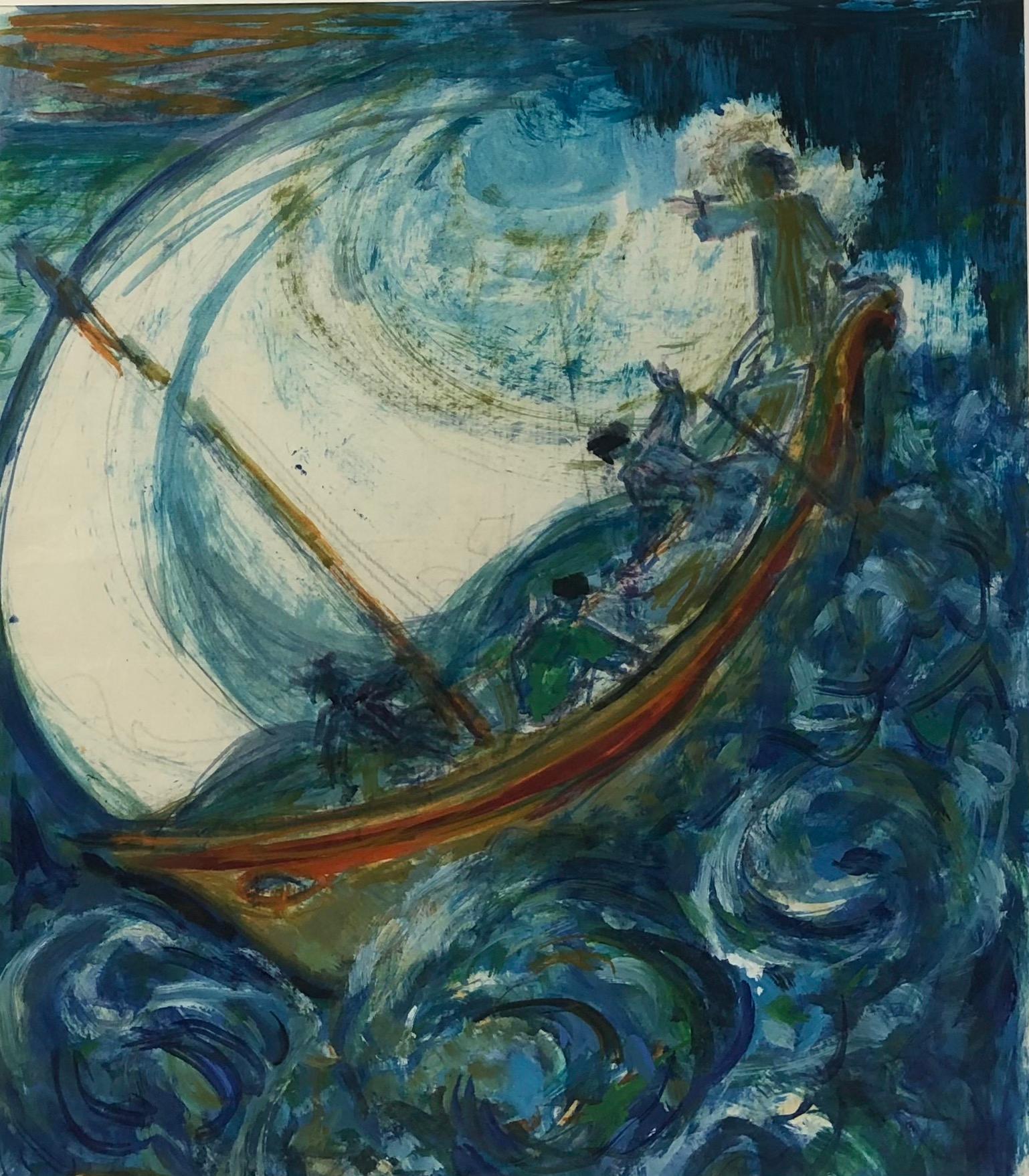 Mid-Century Modern Original Seascape Painting For Sale