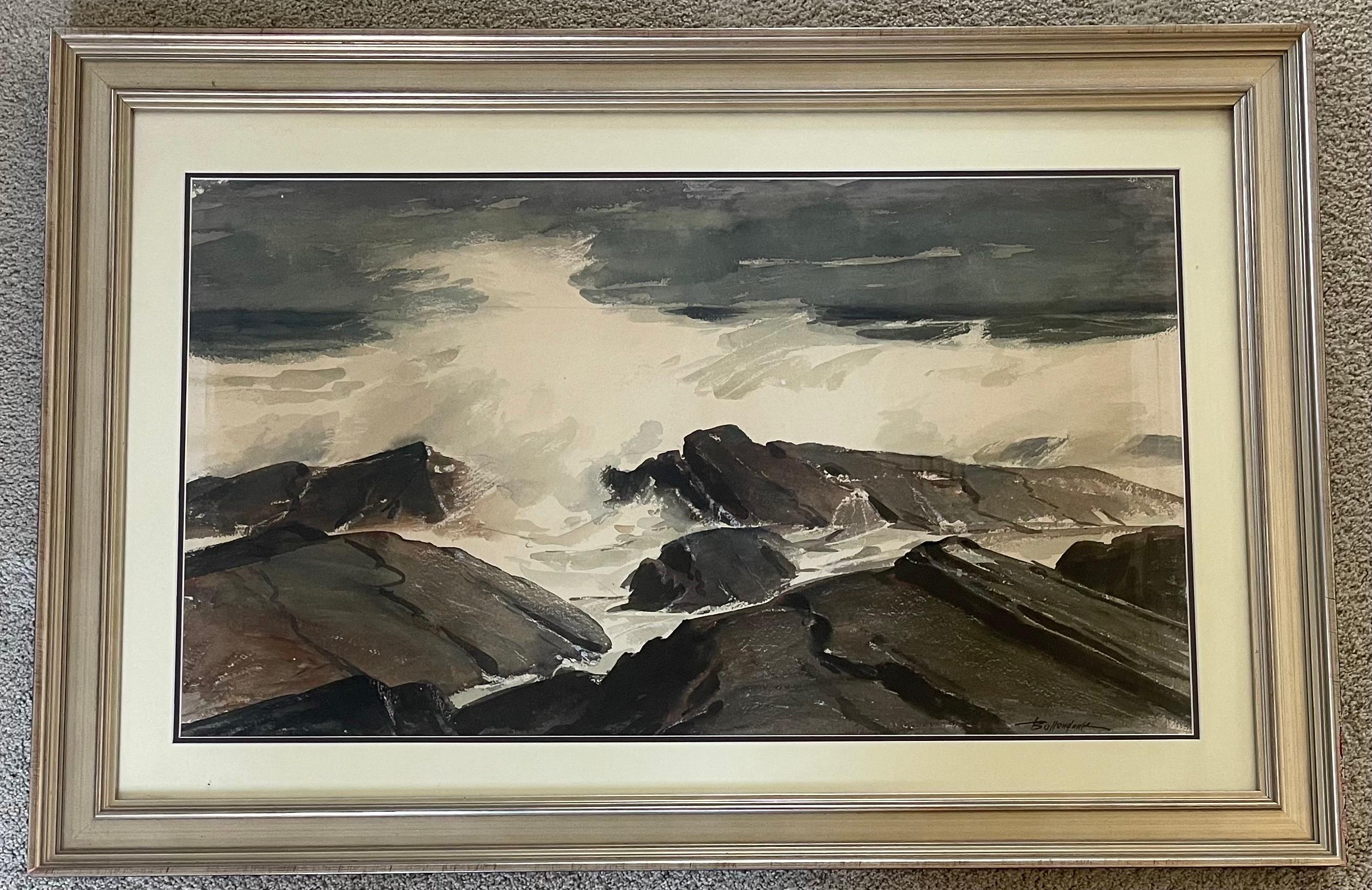 American Original Seascape Watercolor Painting by Harry Russell Ballinger For Sale