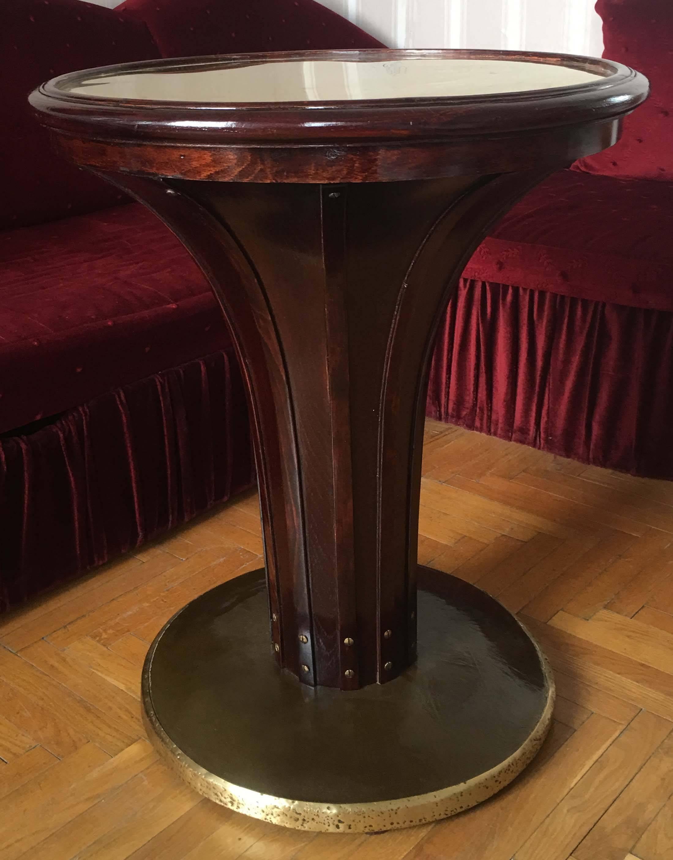 Brass Original Secession Table by Otto Prutscher & Thonet Gebrueder, Vienna, 1920s For Sale