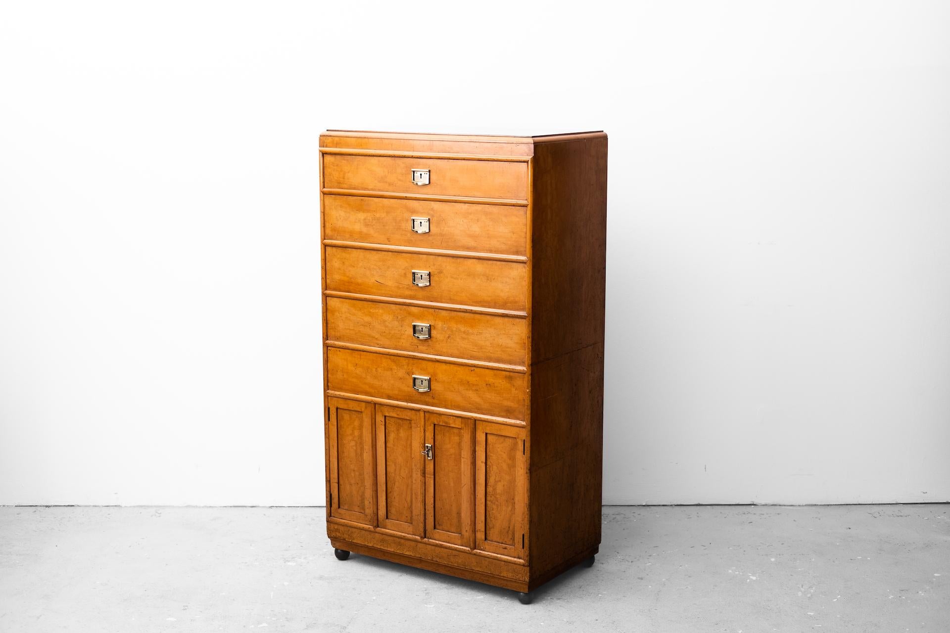 Brass Original secessionistic Chest of Drawer, Anton Pospischil (Vienna, 1910) For Sale