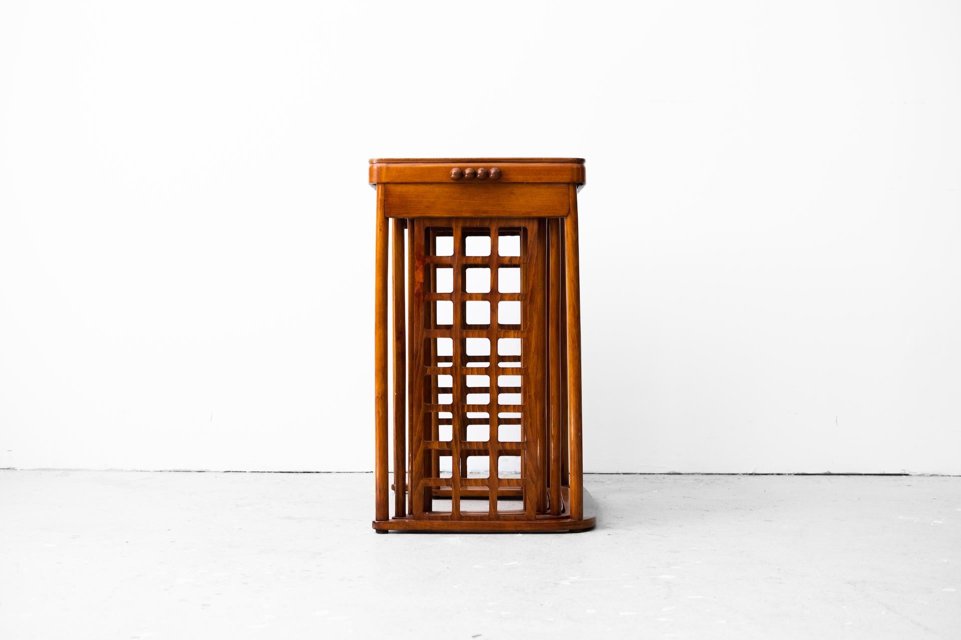 Beech Original secessionistic Nestingtable, J. Hoffmann for J.J.Kohn (Vienna, 1905)