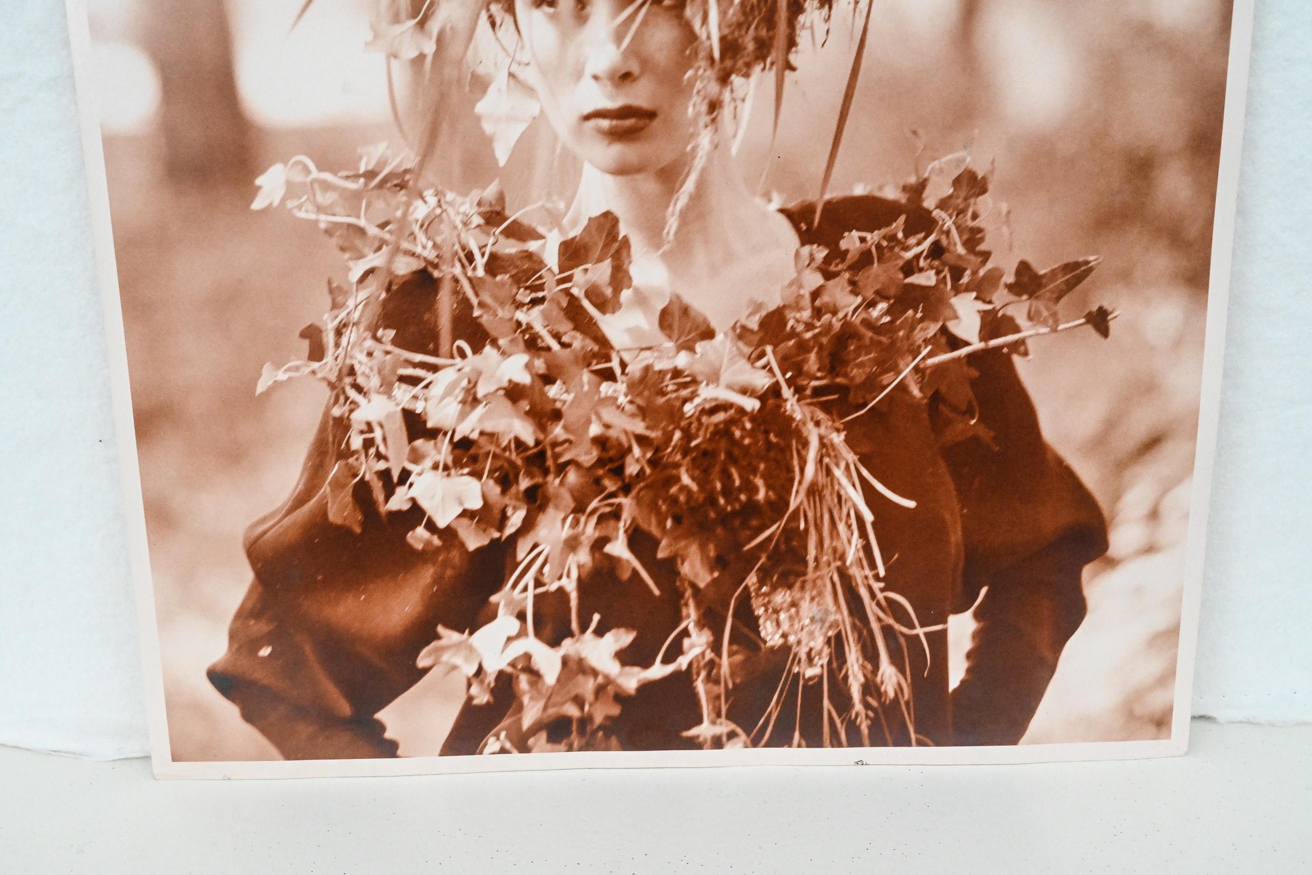 French Original Sepia Photograph Model in the Woods by Bruce Weber for Karl Lagerfeld For Sale