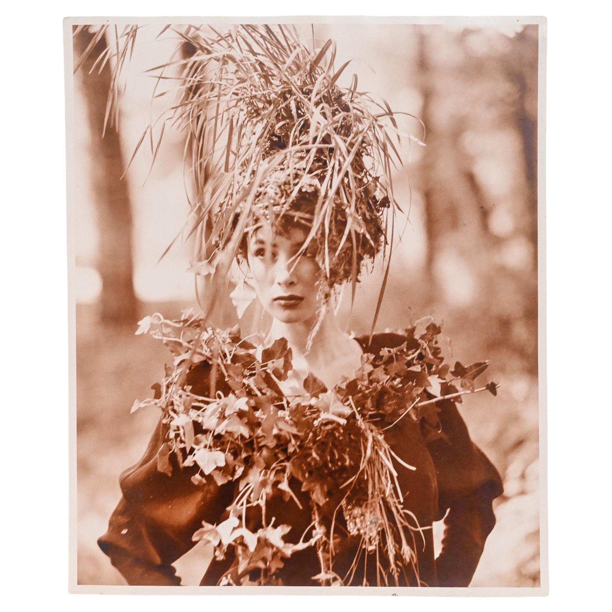 Original Sepia Photograph Model in the Woods by Bruce Weber for Karl Lagerfeld For Sale