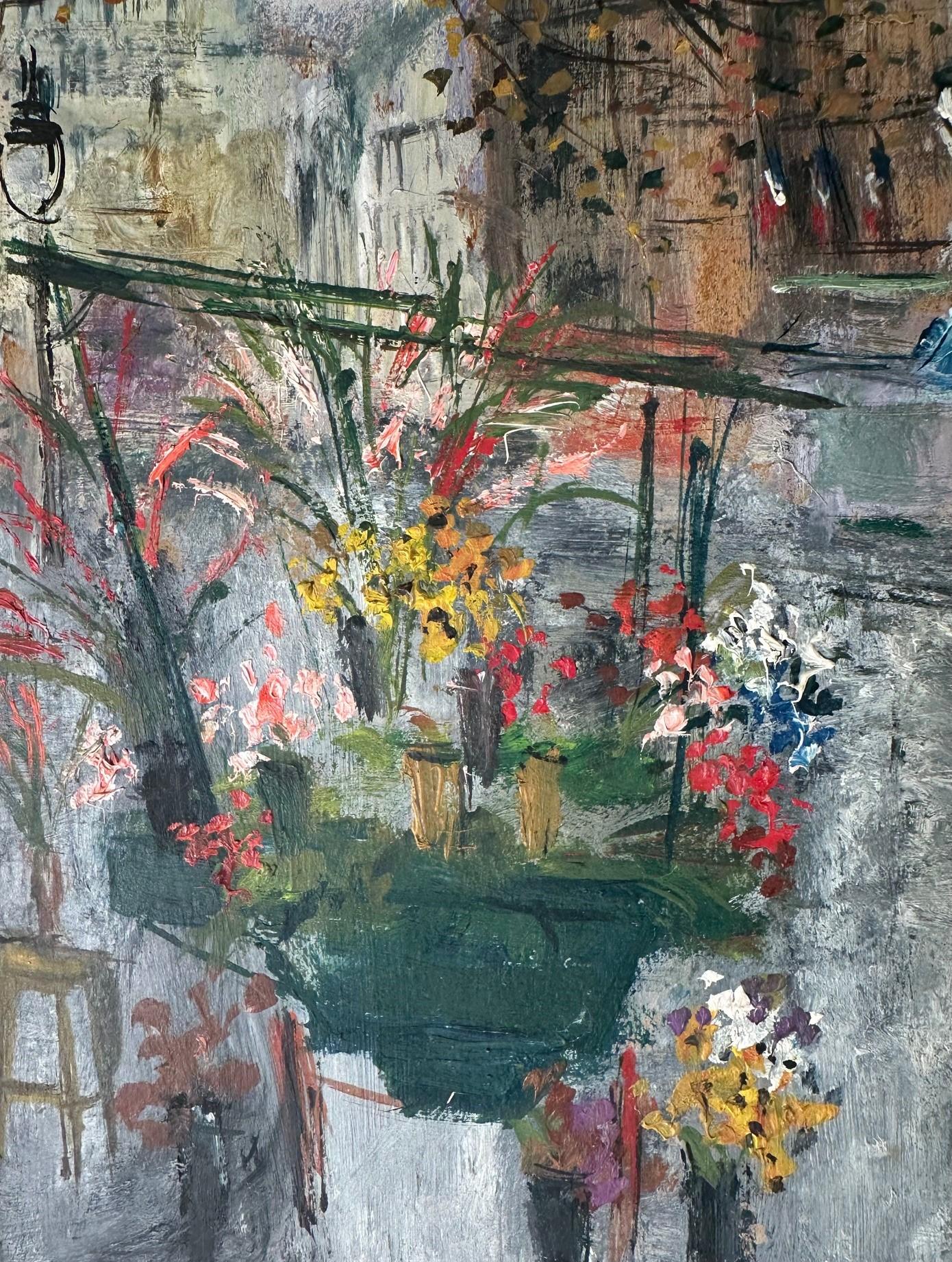 20ième siècle Paysage urbain parisien original de Serge Belloni. Peinture d'automne encadrée signée en vente