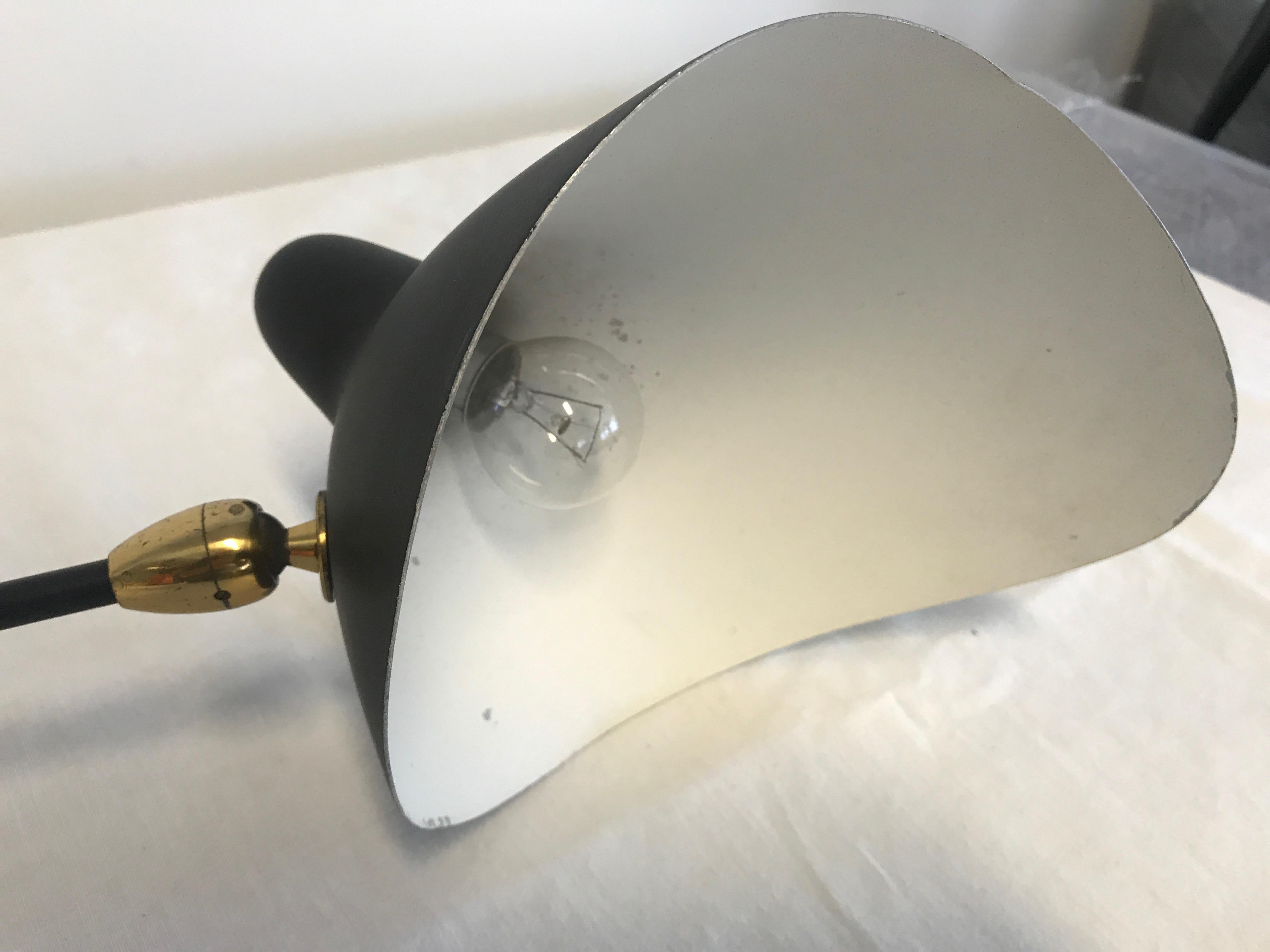Brass Original Serge Mouille One Arm Wall Light For Sale