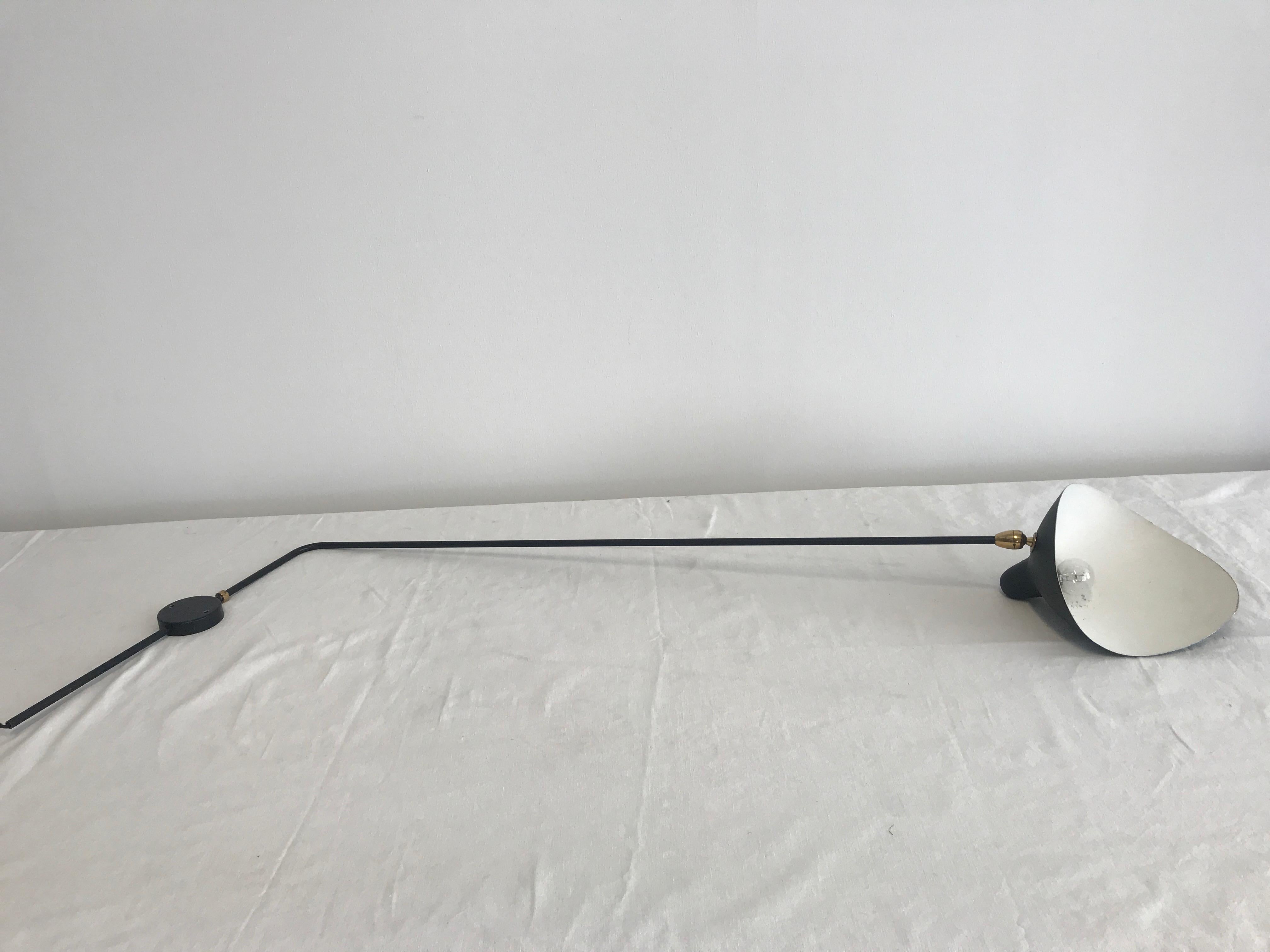 Émaillé Original Serge Mouille One Arm Wall Light (Applique à un bras) en vente