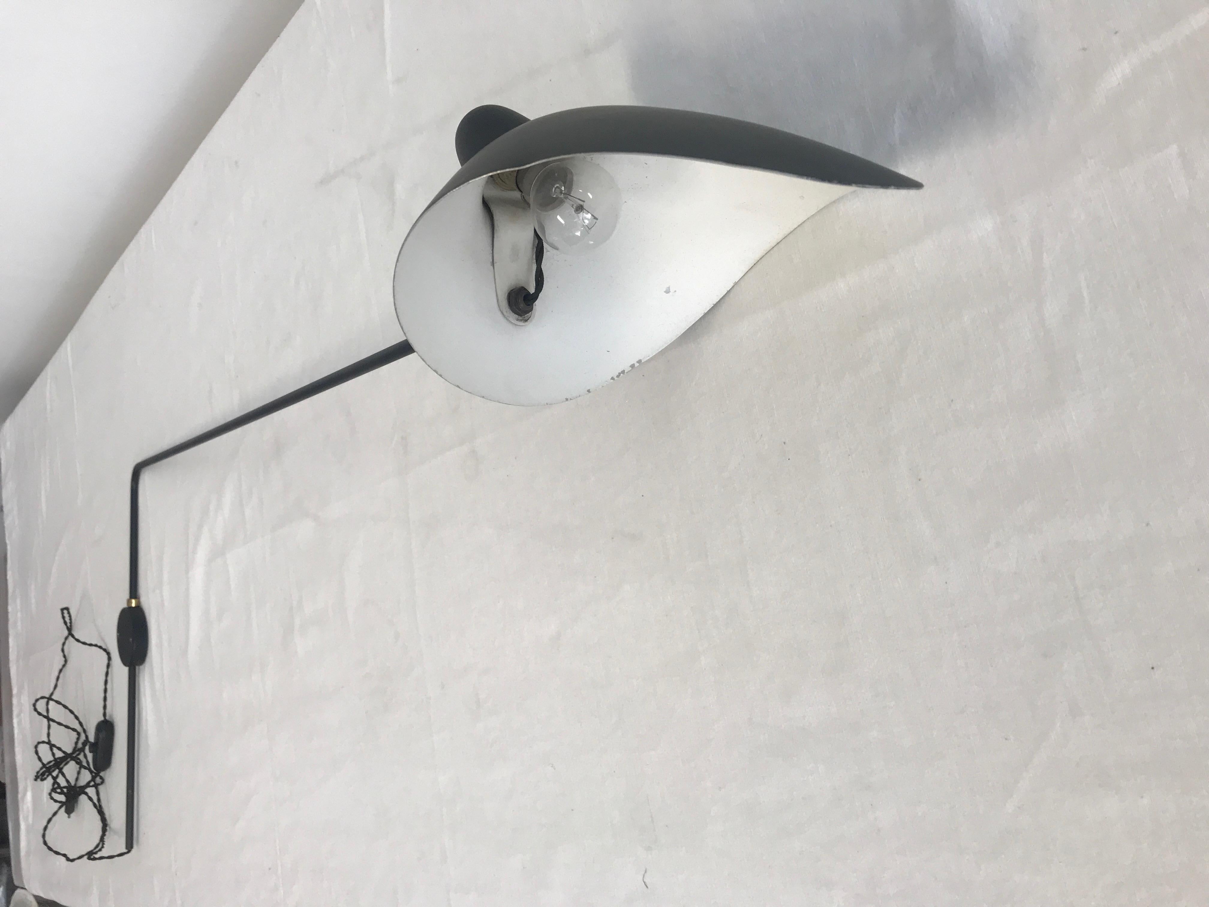 Mid-Century Modern Original Serge Mouille One Arm Wall Light For Sale